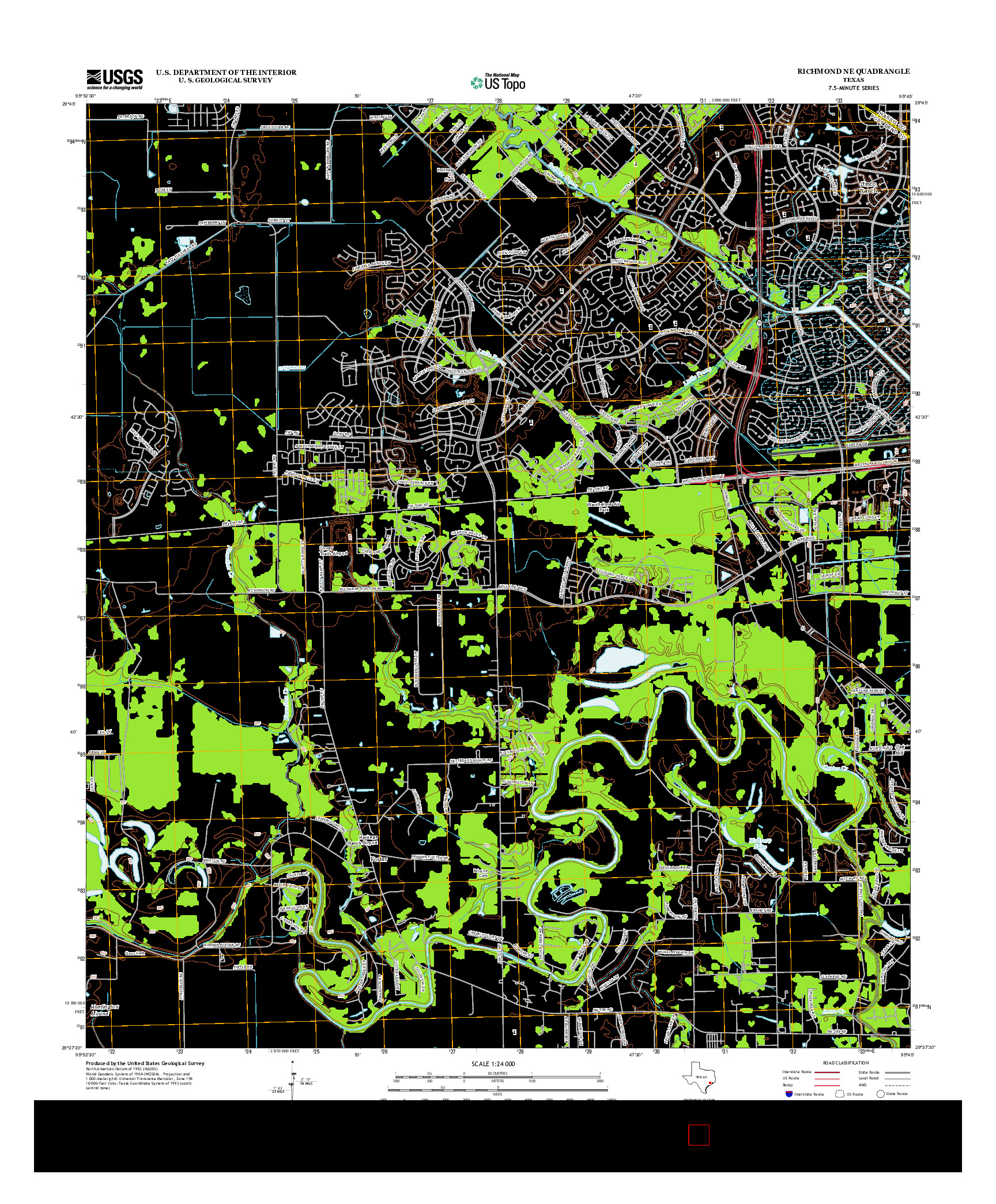 USGS US TOPO 7.5-MINUTE MAP FOR RICHMOND NE, TX 2013
