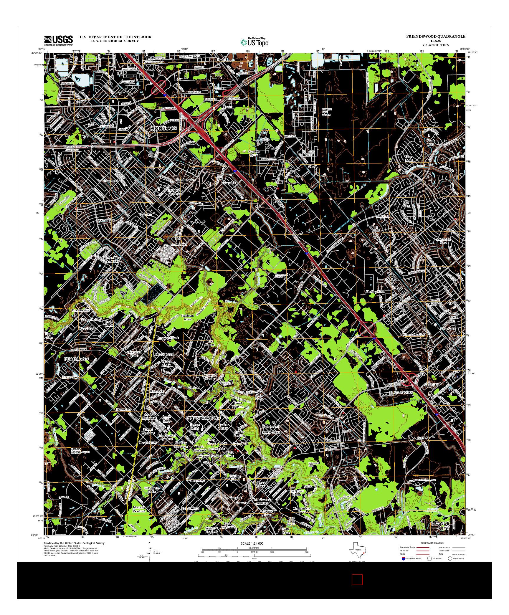 USGS US TOPO 7.5-MINUTE MAP FOR FRIENDSWOOD, TX 2013