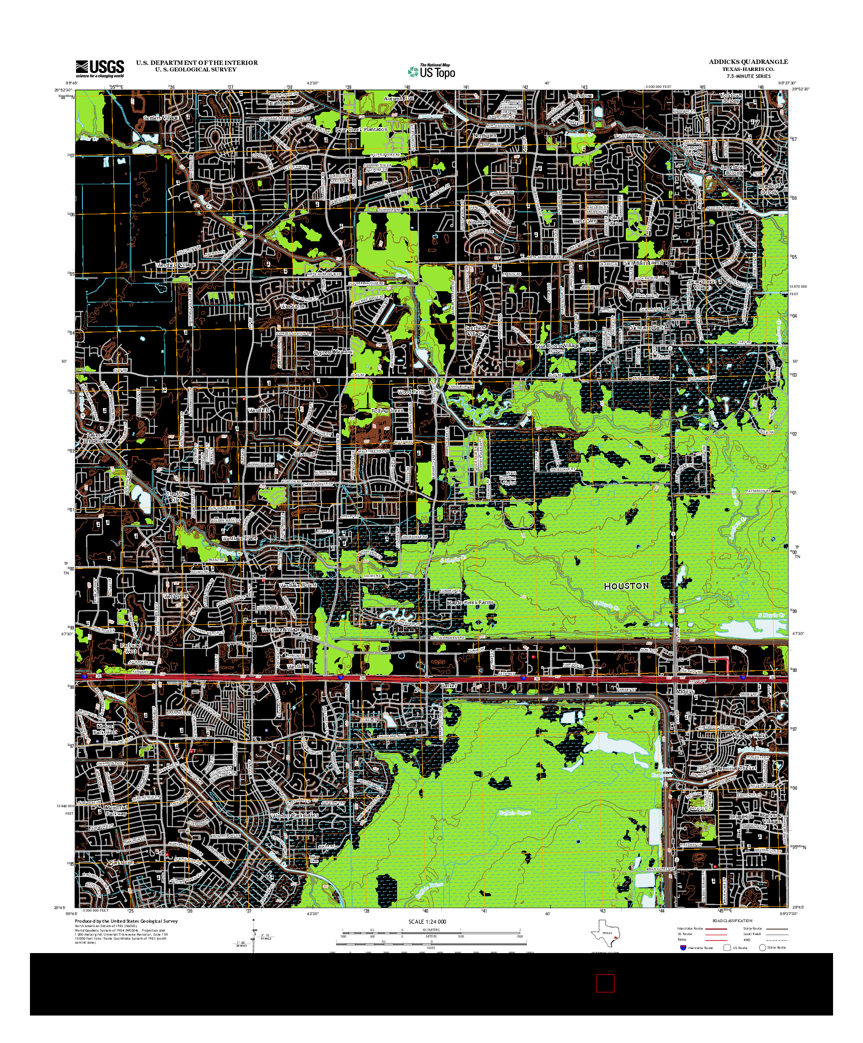 USGS US TOPO 7.5-MINUTE MAP FOR ADDICKS, TX 2013