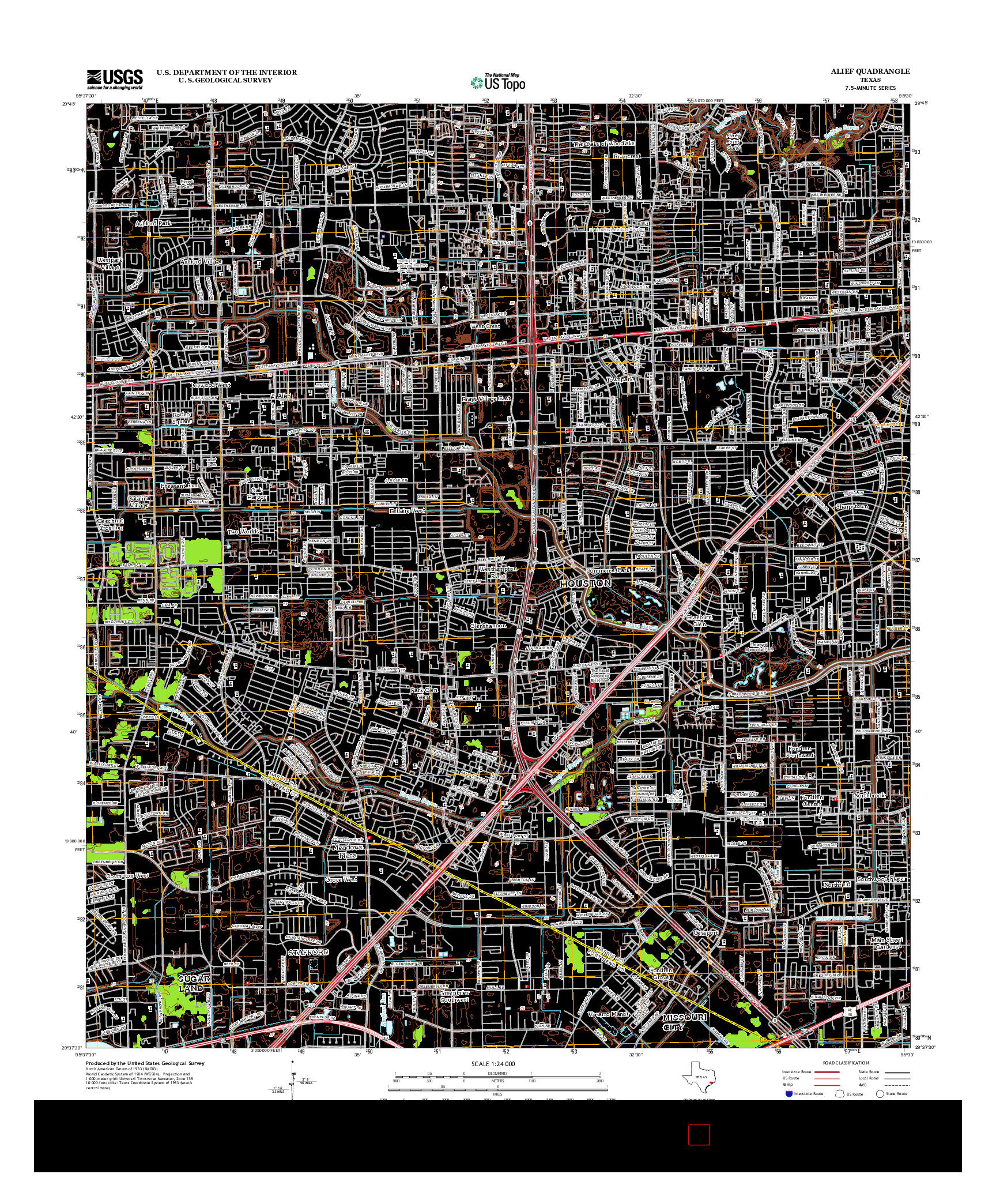 USGS US TOPO 7.5-MINUTE MAP FOR ALIEF, TX 2013