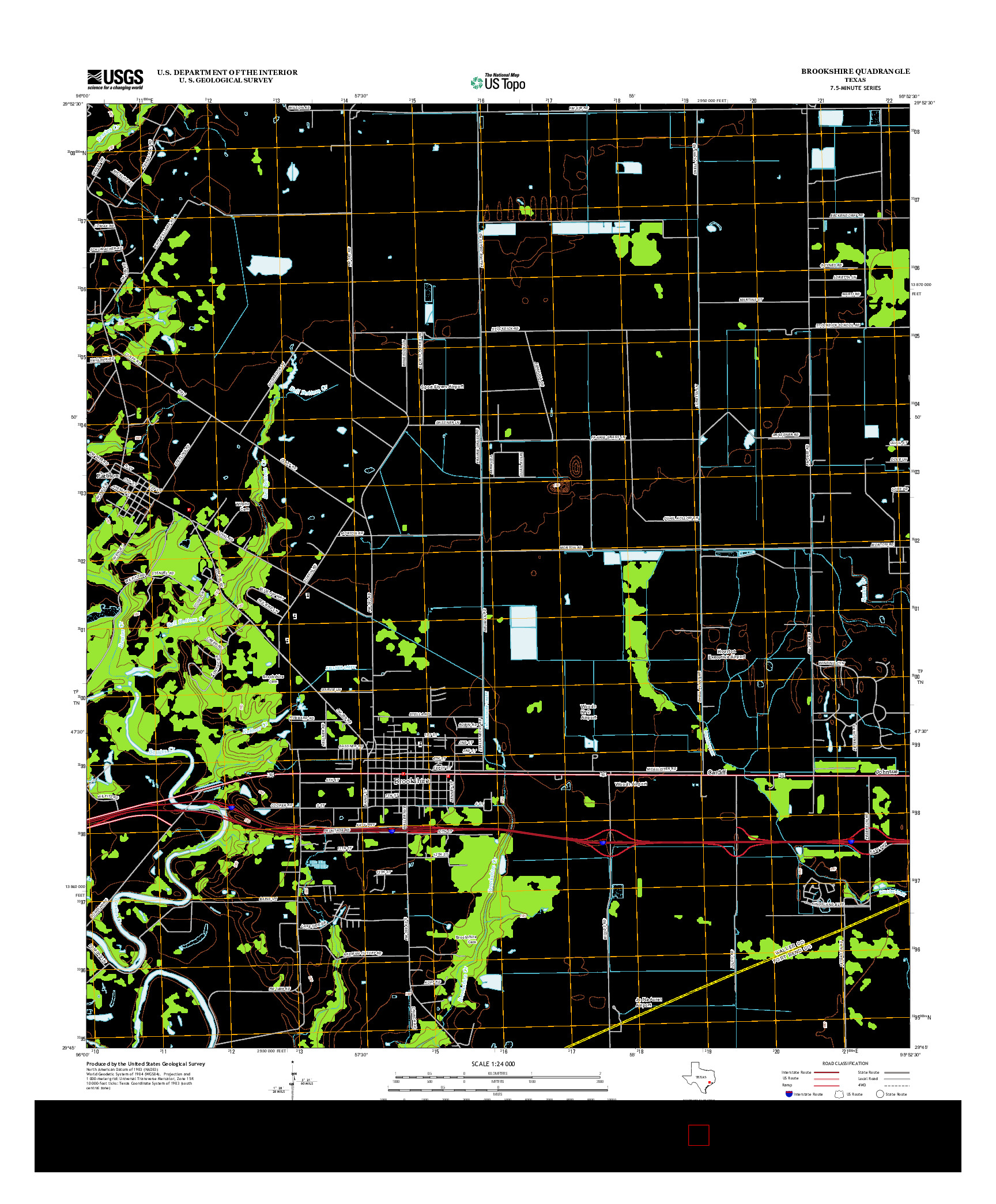 USGS US TOPO 7.5-MINUTE MAP FOR BROOKSHIRE, TX 2013