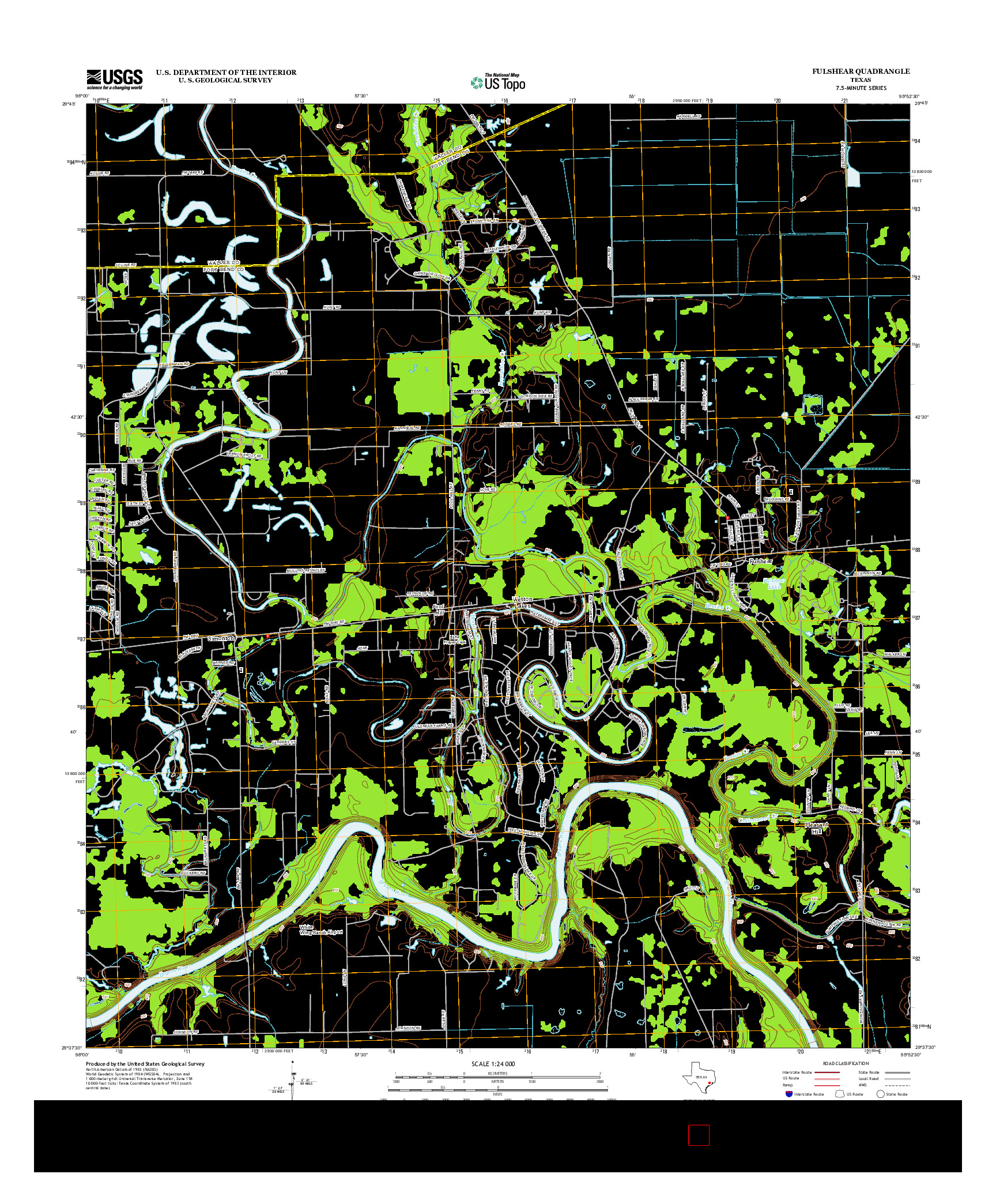 USGS US TOPO 7.5-MINUTE MAP FOR FULSHEAR, TX 2013