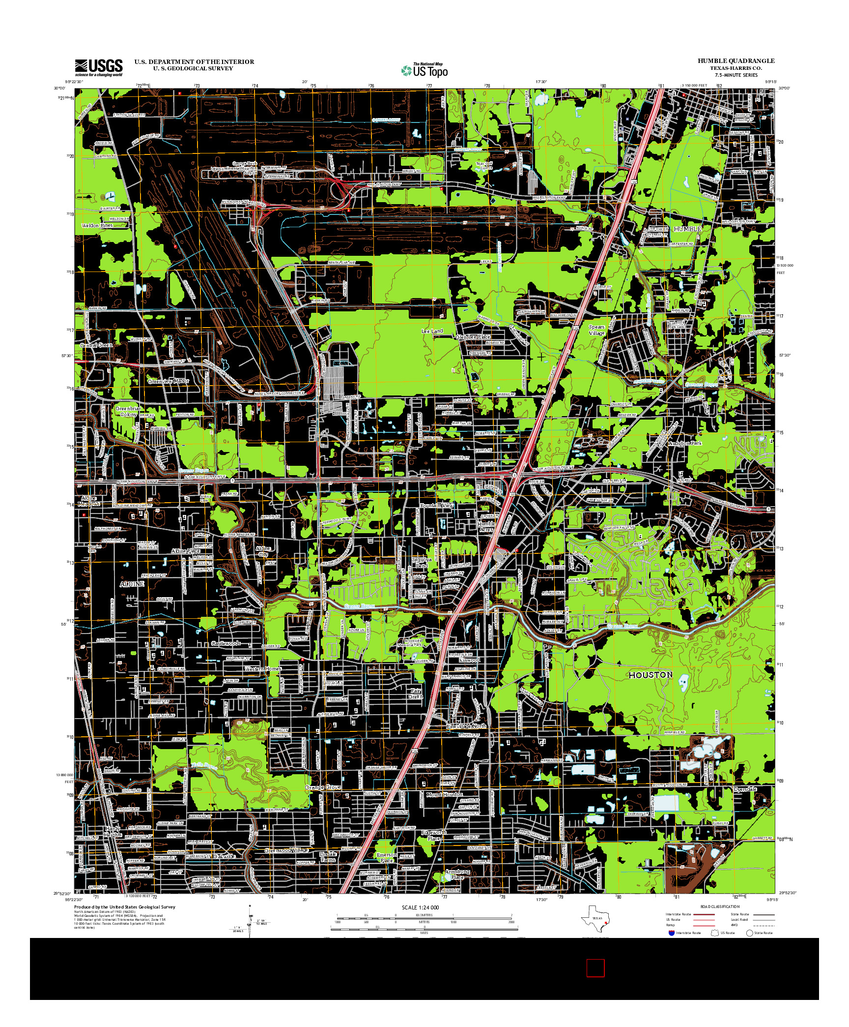 USGS US TOPO 7.5-MINUTE MAP FOR HUMBLE, TX 2013