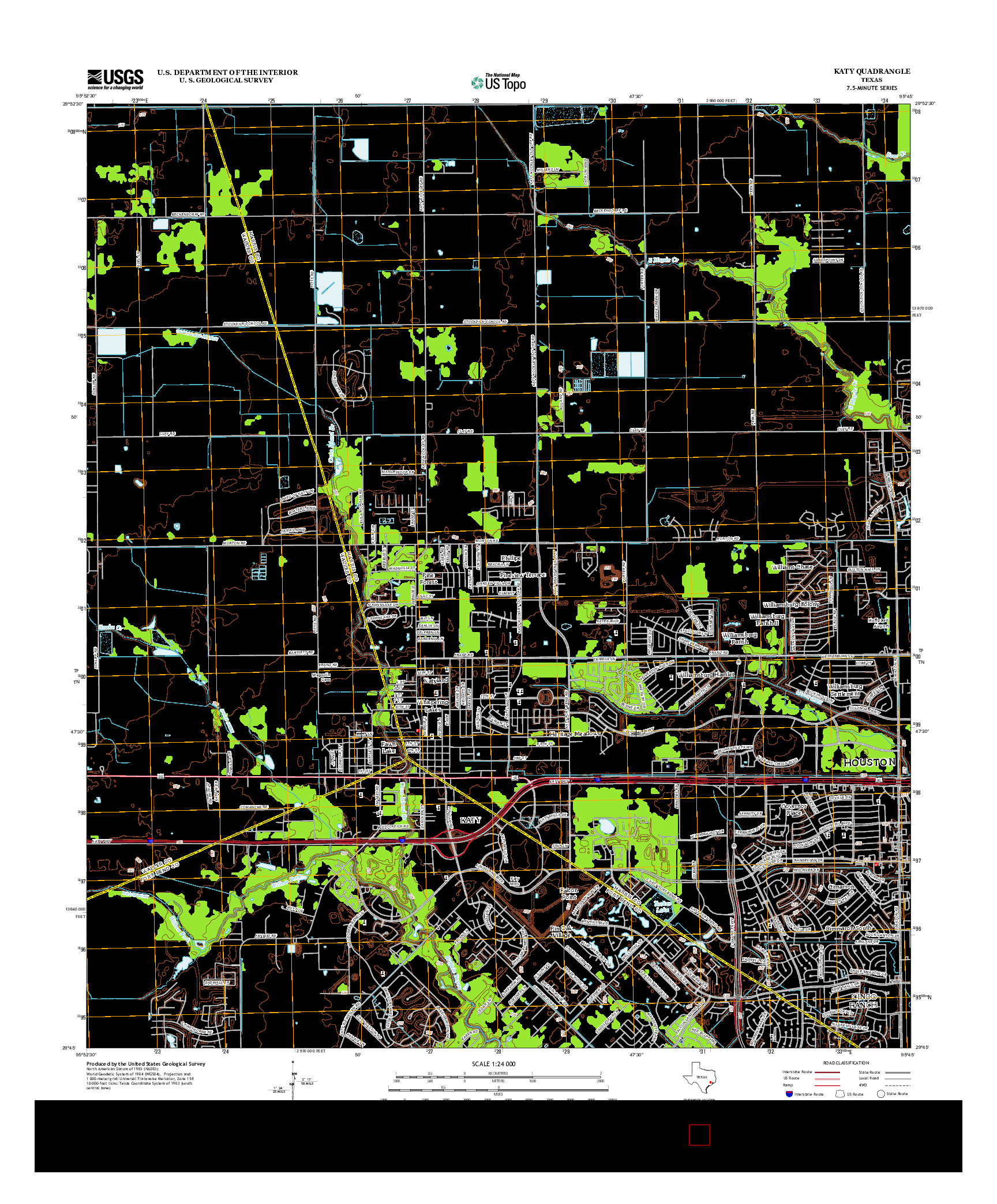 USGS US TOPO 7.5-MINUTE MAP FOR KATY, TX 2013