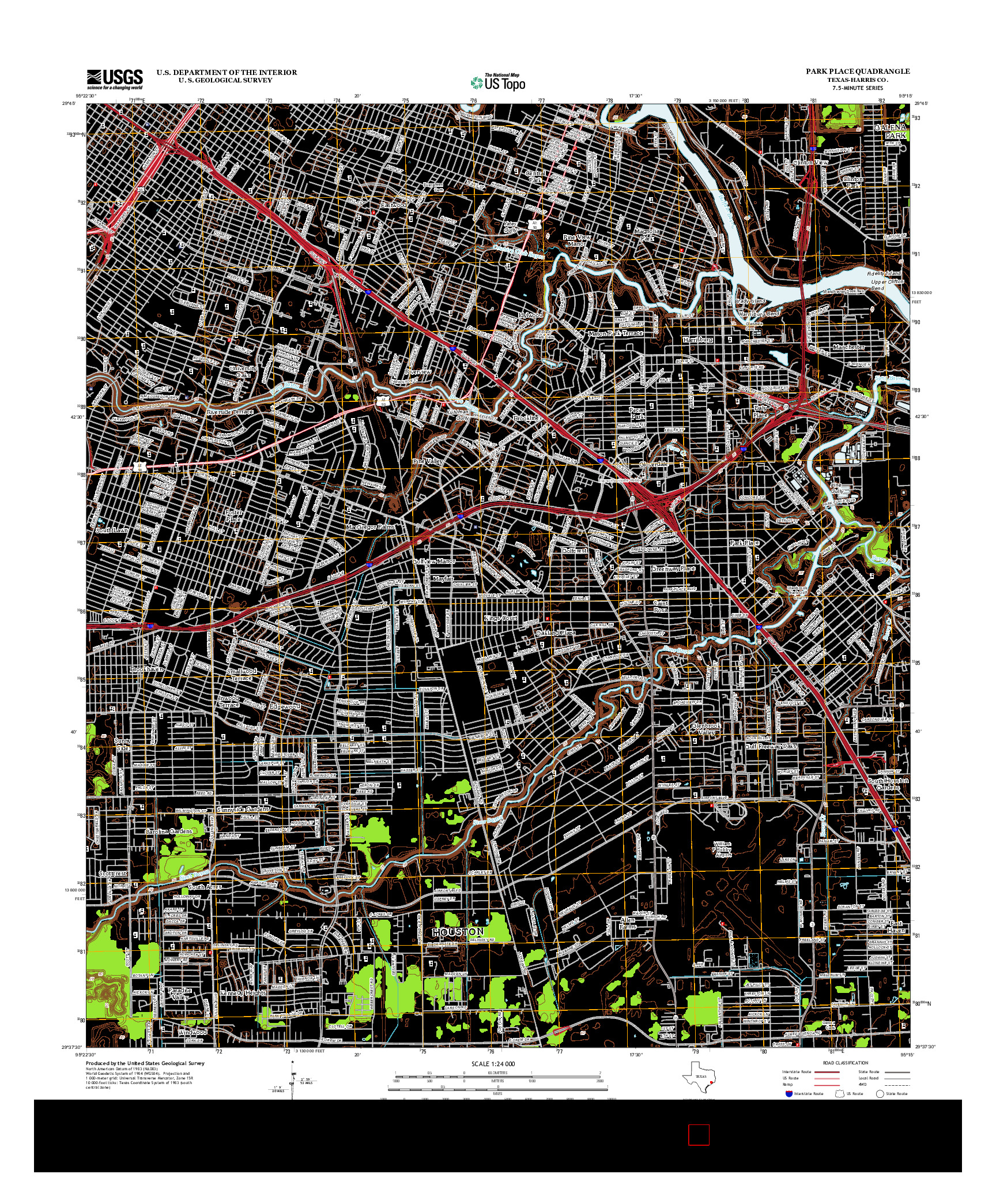 USGS US TOPO 7.5-MINUTE MAP FOR PARK PLACE, TX 2013