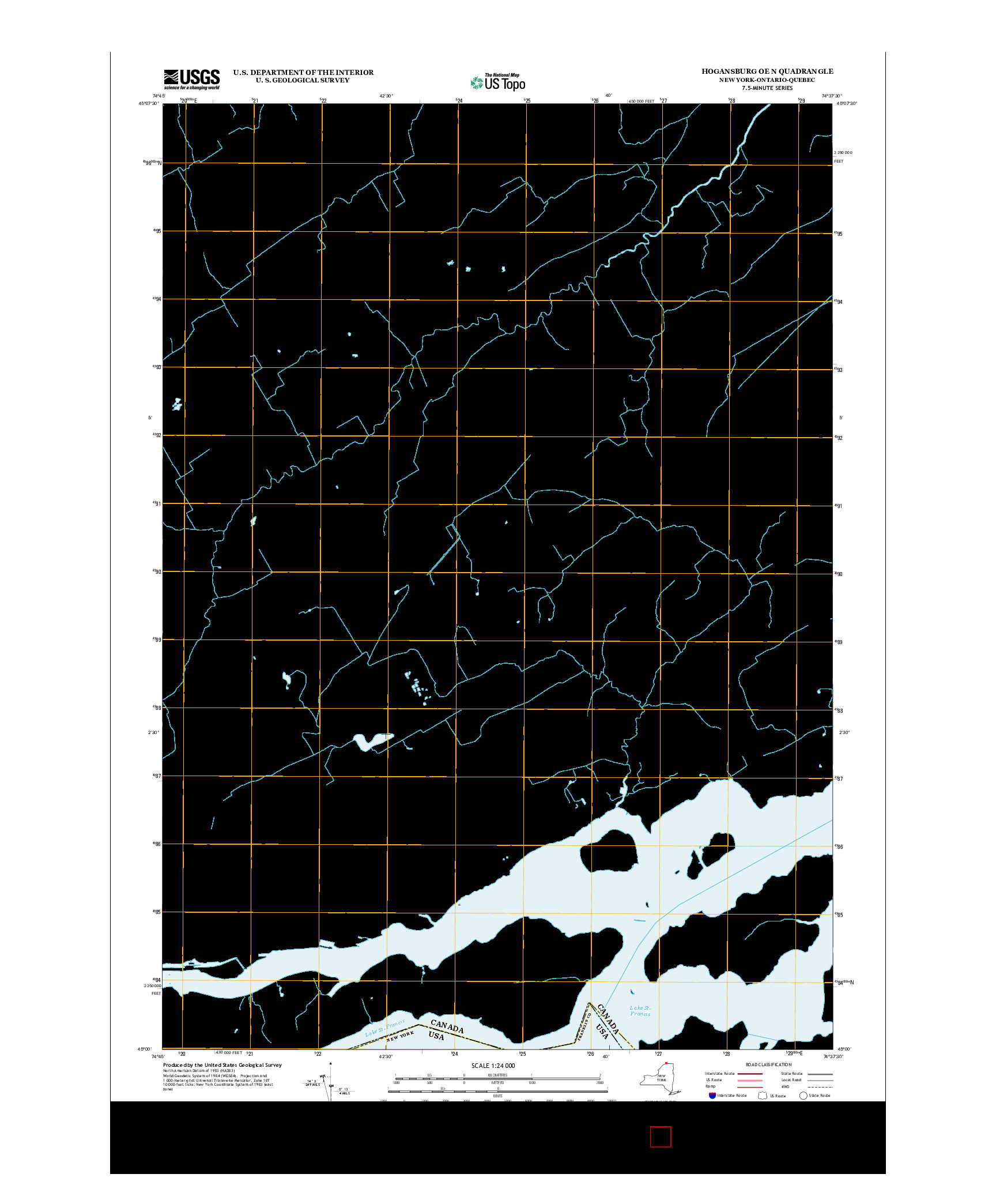 USGS US TOPO 7.5-MINUTE MAP FOR HOGANSBURG OE N, NY-ON-QC 2013