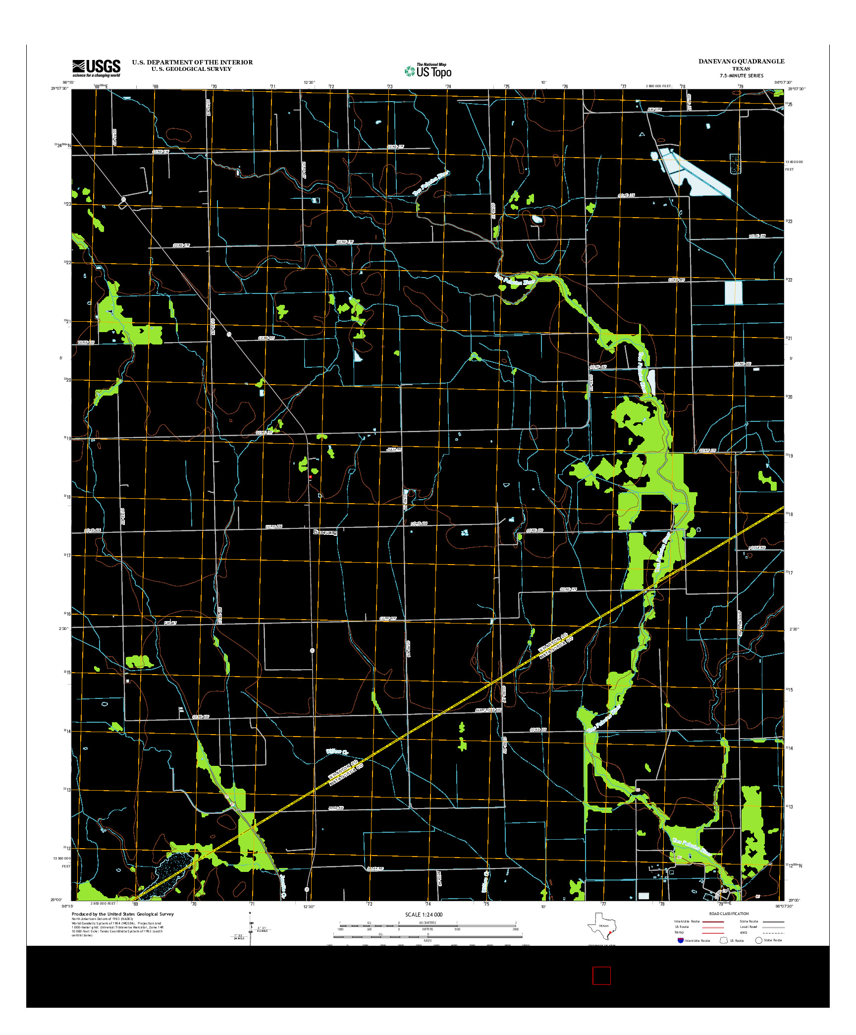 USGS US TOPO 7.5-MINUTE MAP FOR DANEVANG, TX 2013