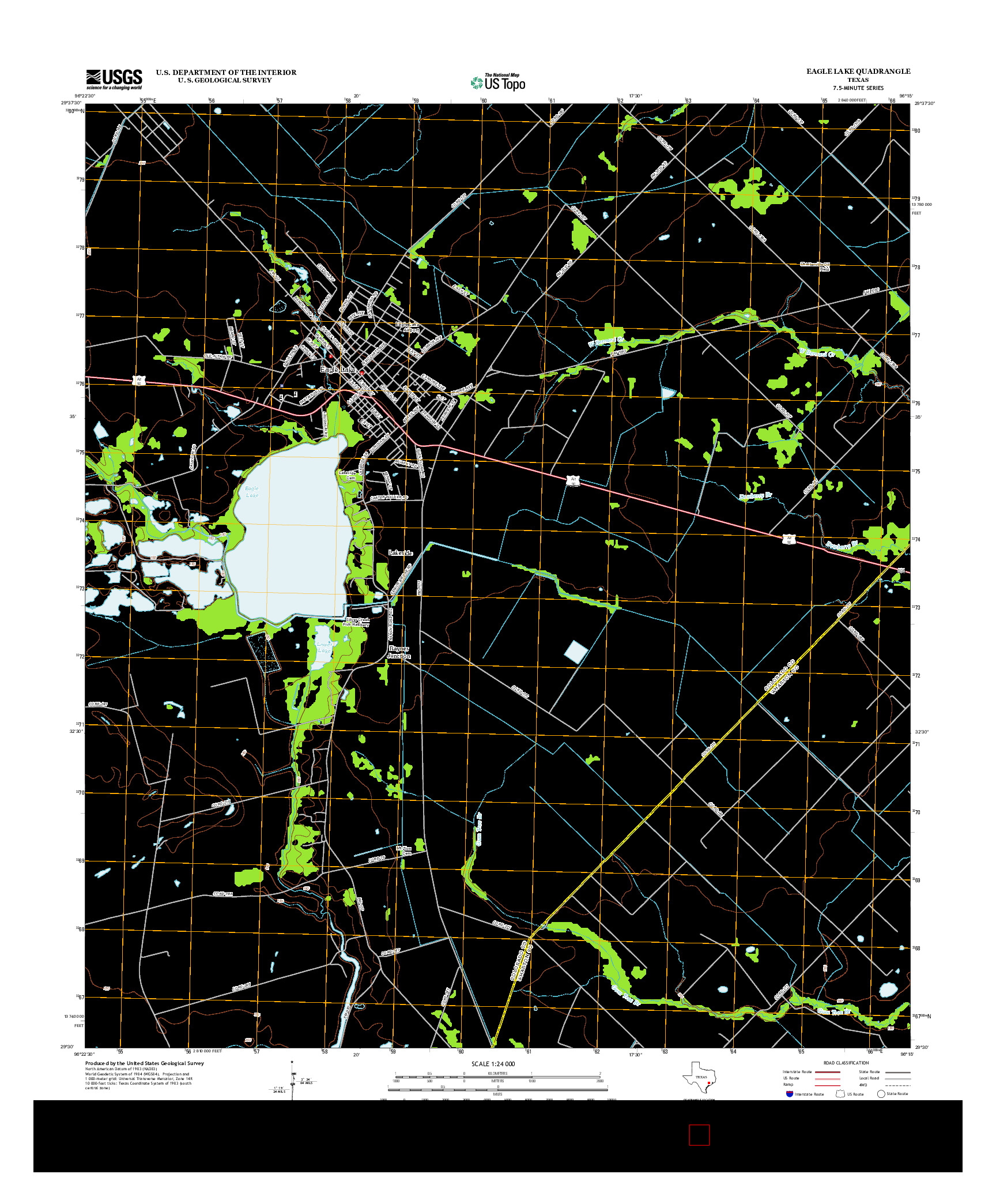 USGS US TOPO 7.5-MINUTE MAP FOR EAGLE LAKE, TX 2013