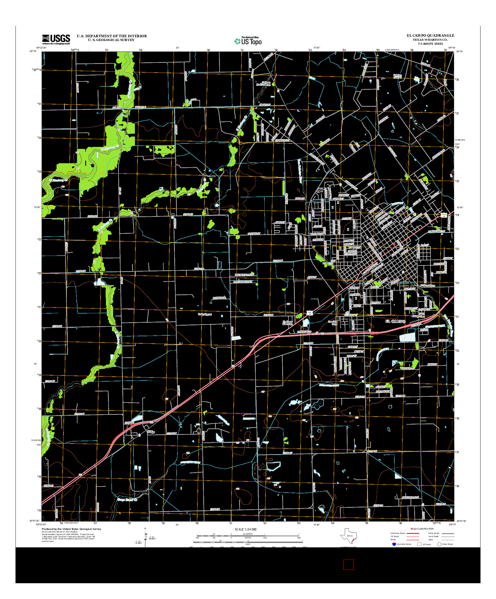 USGS US TOPO 7.5-MINUTE MAP FOR EL CAMPO, TX 2013