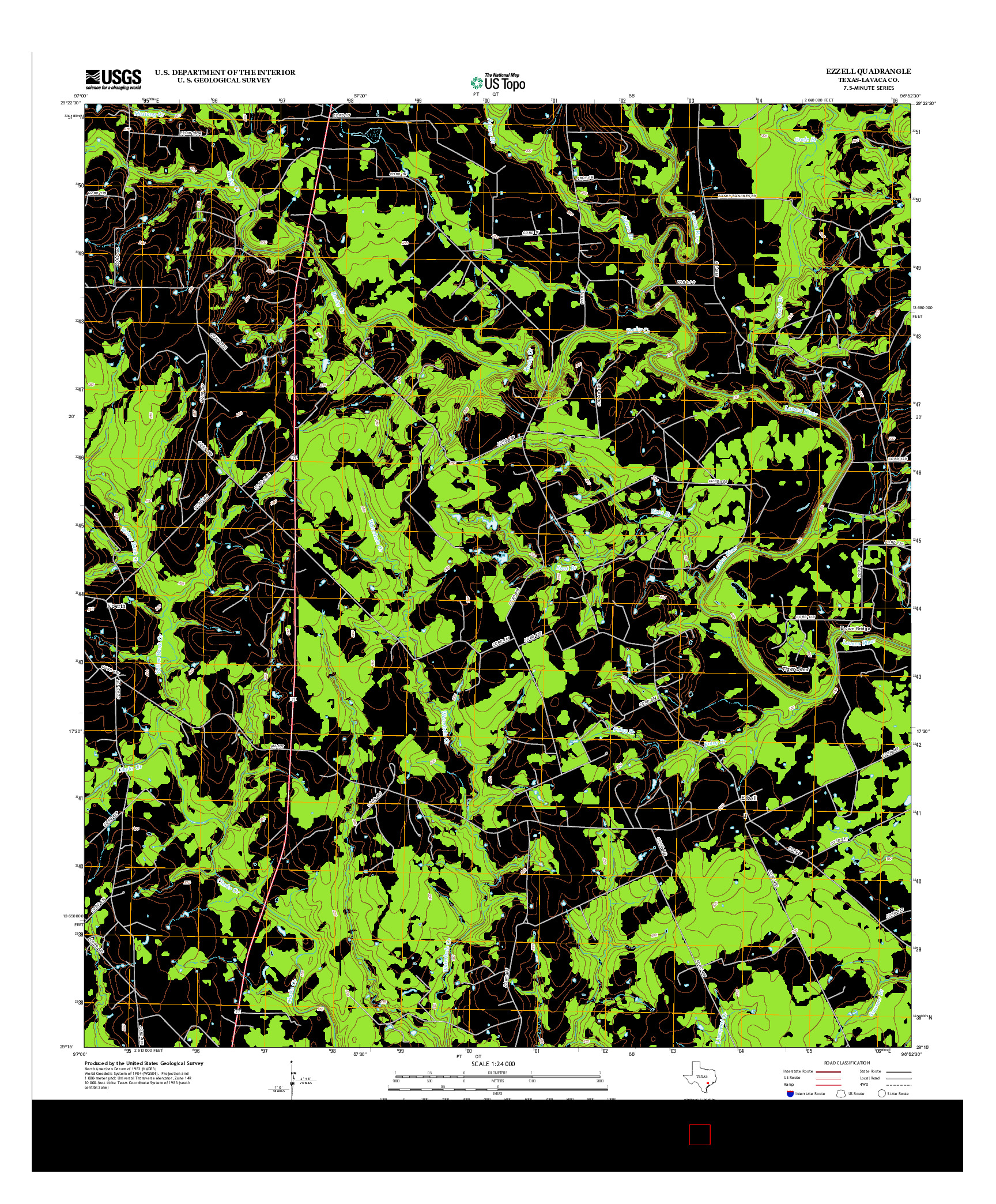 USGS US TOPO 7.5-MINUTE MAP FOR EZZELL, TX 2013