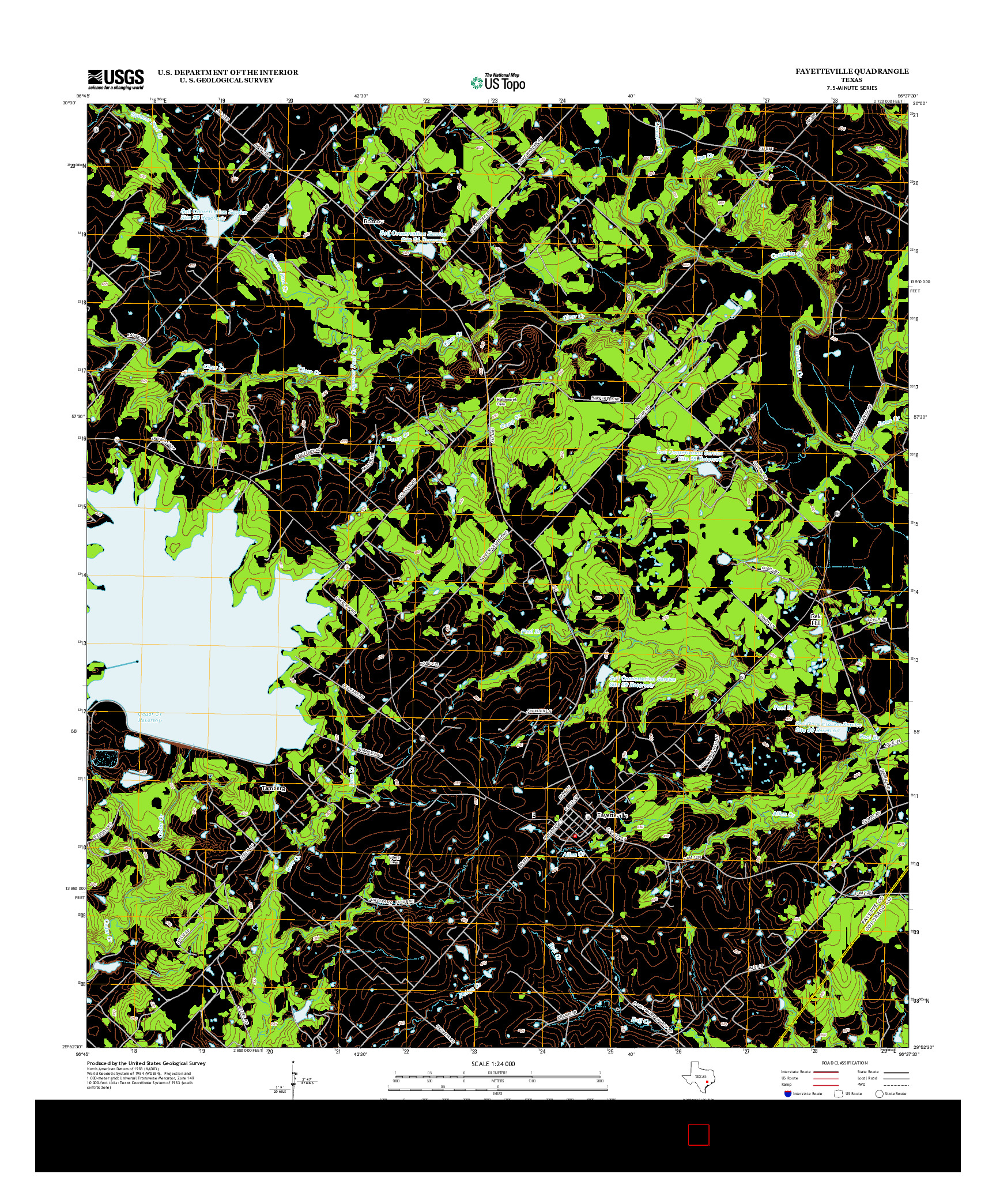USGS US TOPO 7.5-MINUTE MAP FOR FAYETTEVILLE, TX 2013