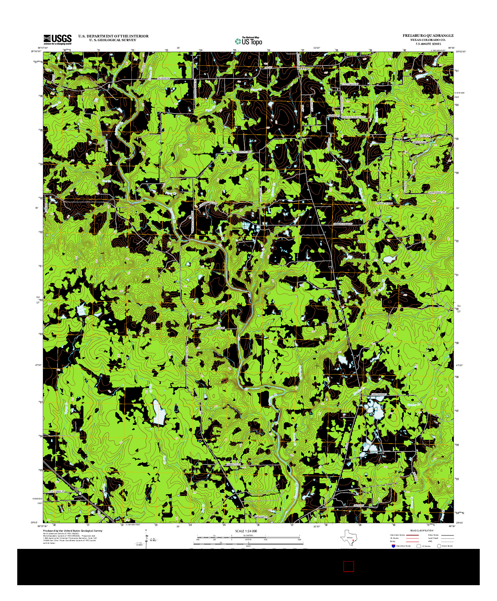USGS US TOPO 7.5-MINUTE MAP FOR FRELSBURG, TX 2013