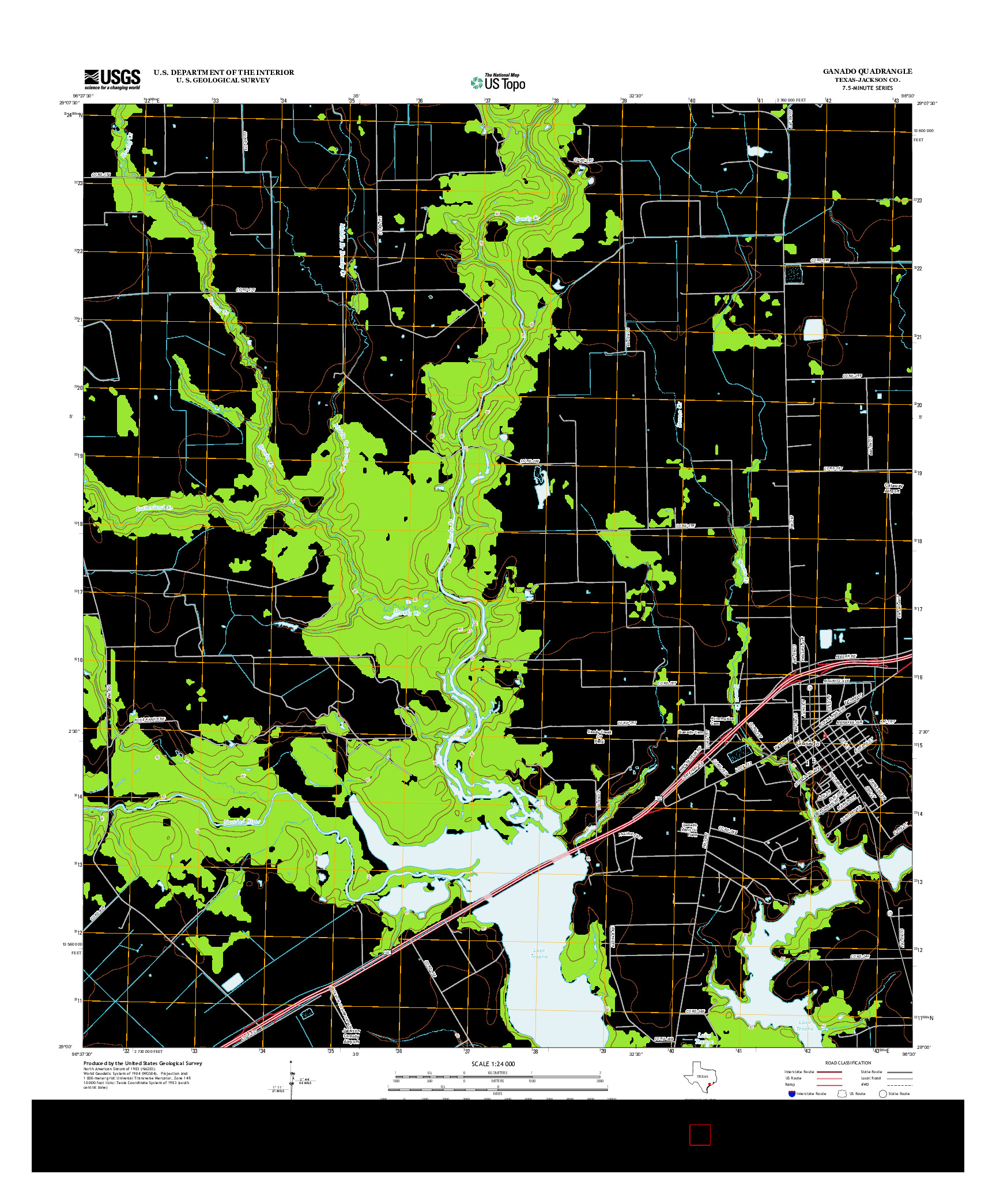 USGS US TOPO 7.5-MINUTE MAP FOR GANADO, TX 2013