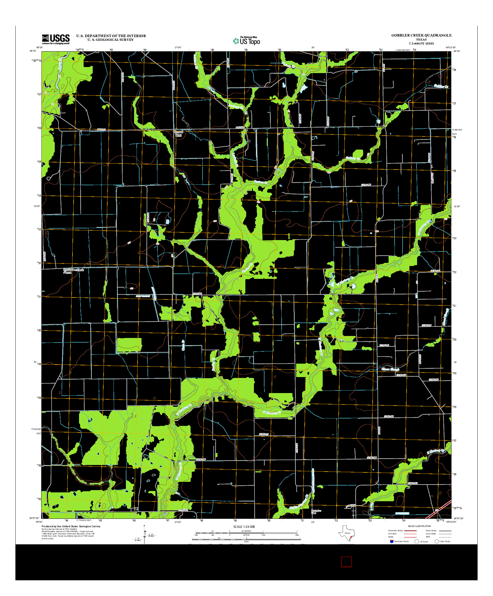 USGS US TOPO 7.5-MINUTE MAP FOR GOBBLER CREEK, TX 2013