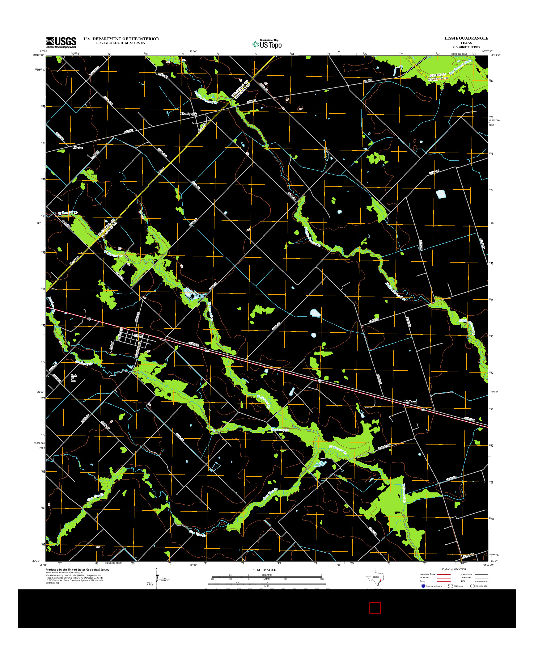 USGS US TOPO 7.5-MINUTE MAP FOR LISSIE, TX 2013