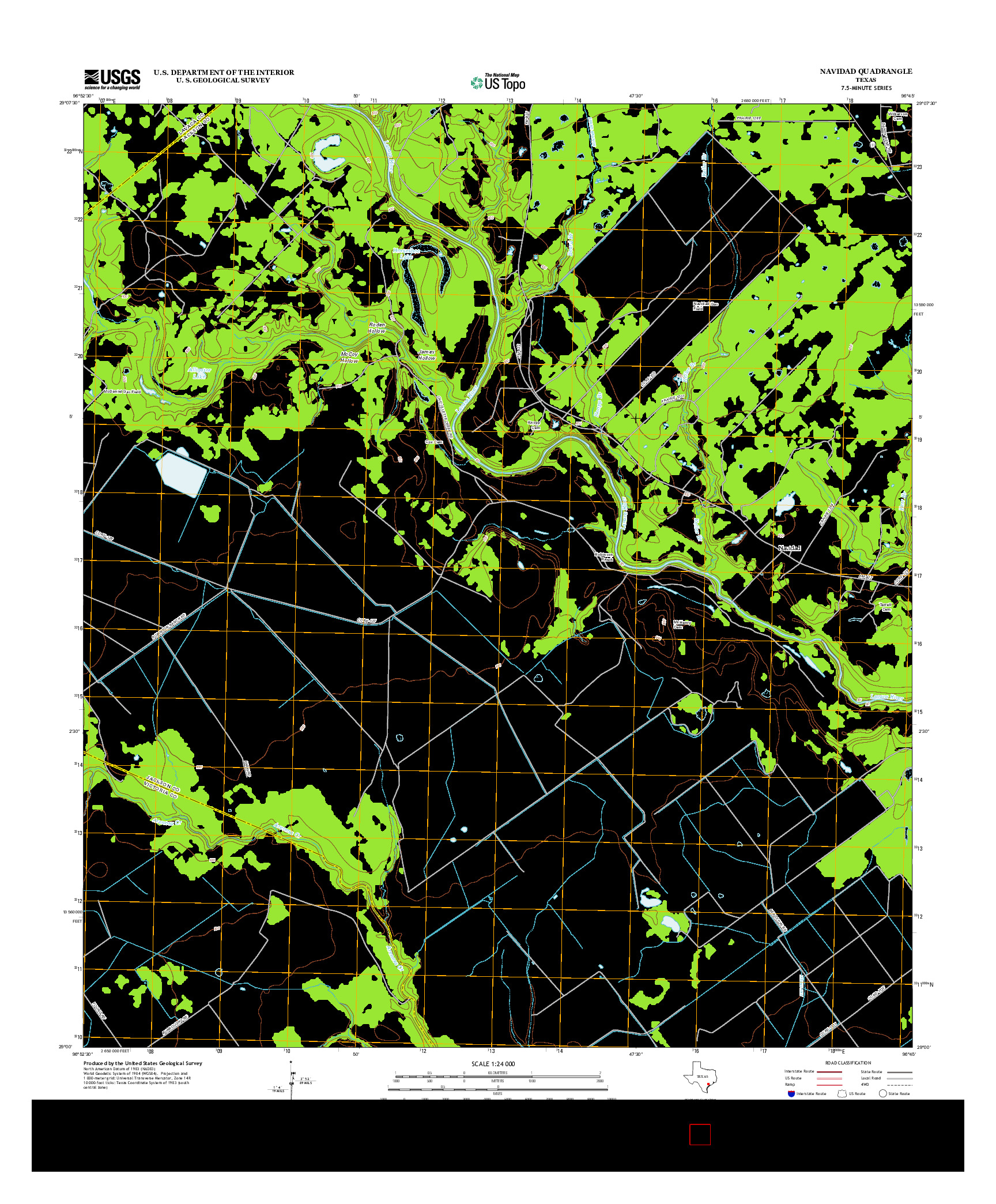 USGS US TOPO 7.5-MINUTE MAP FOR NAVIDAD, TX 2013