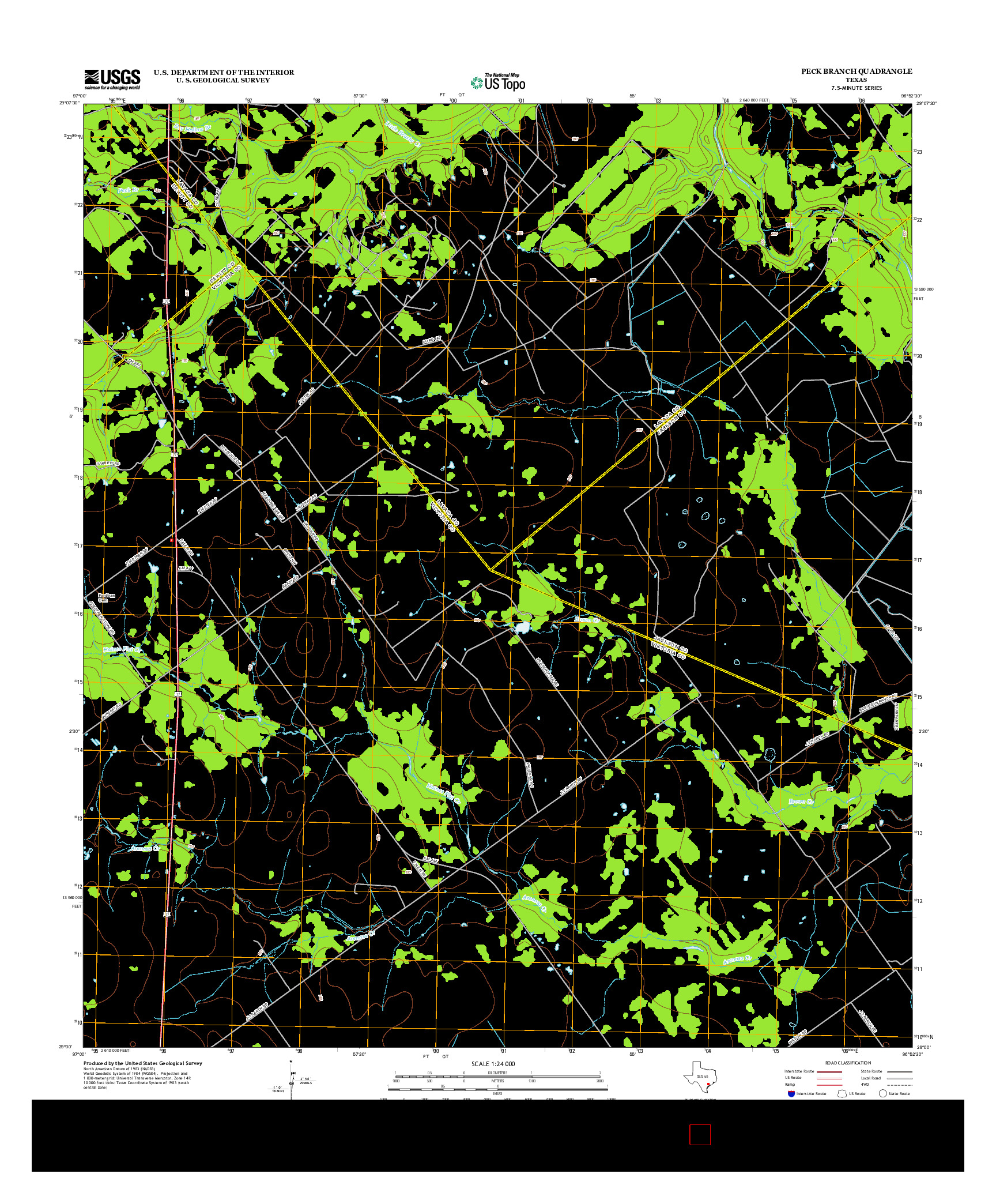 USGS US TOPO 7.5-MINUTE MAP FOR PECK BRANCH, TX 2013
