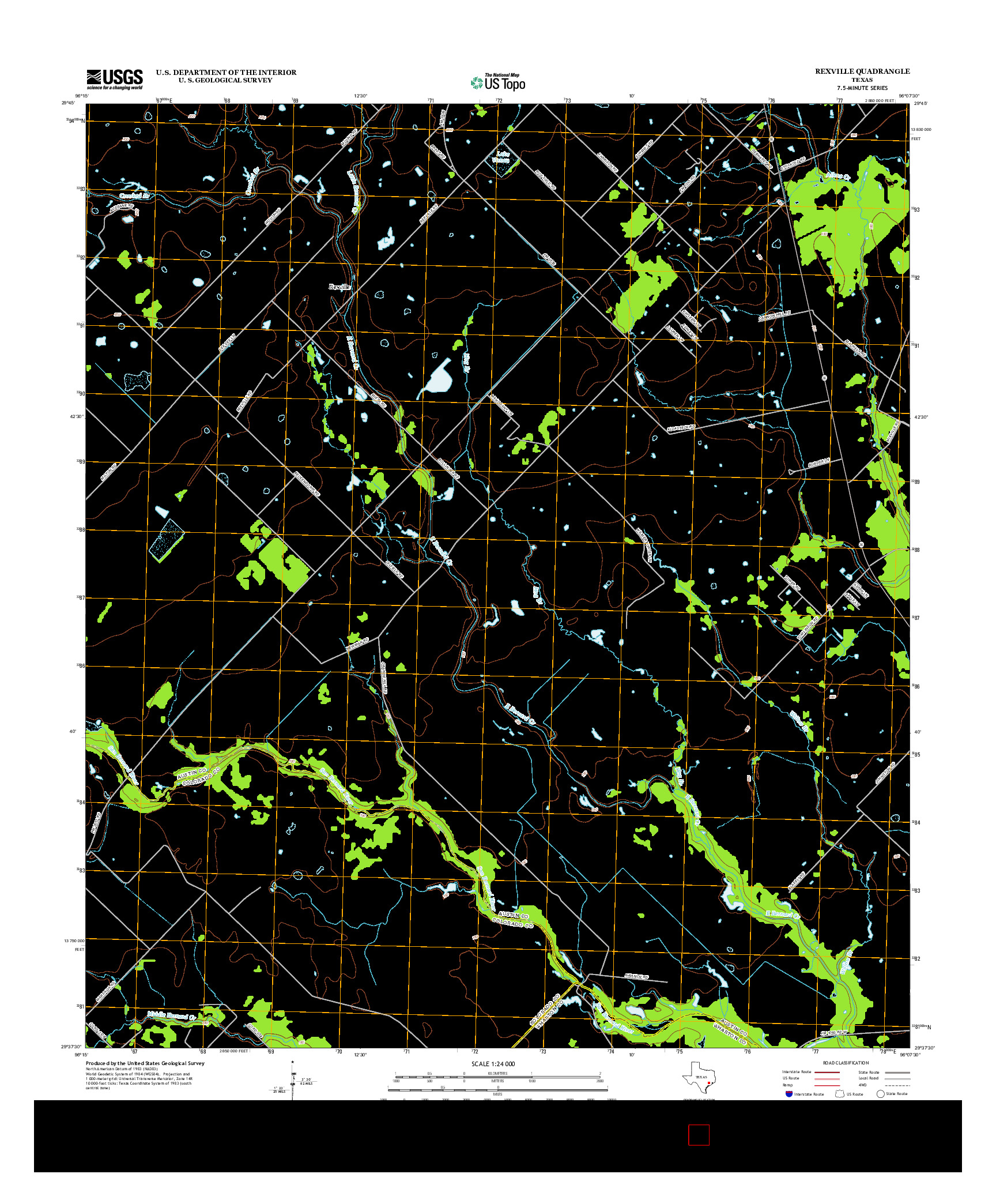 USGS US TOPO 7.5-MINUTE MAP FOR REXVILLE, TX 2013