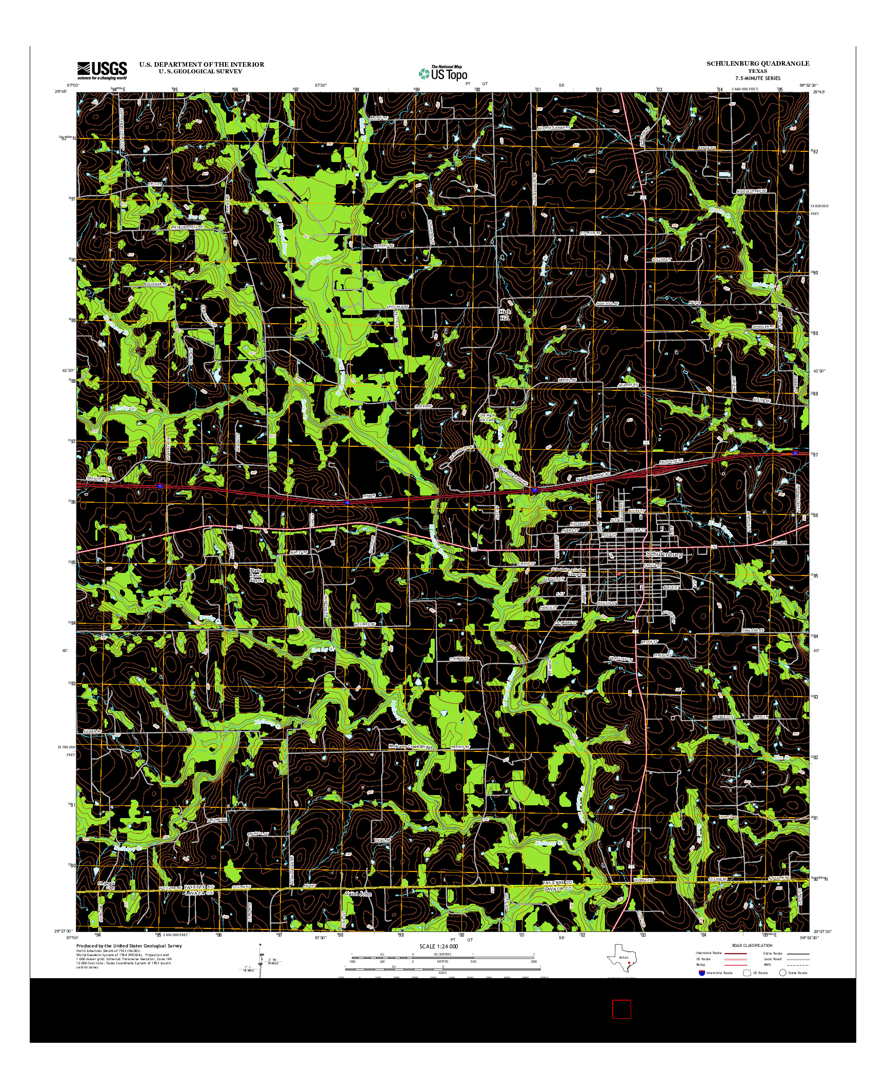 USGS US TOPO 7.5-MINUTE MAP FOR SCHULENBURG, TX 2013