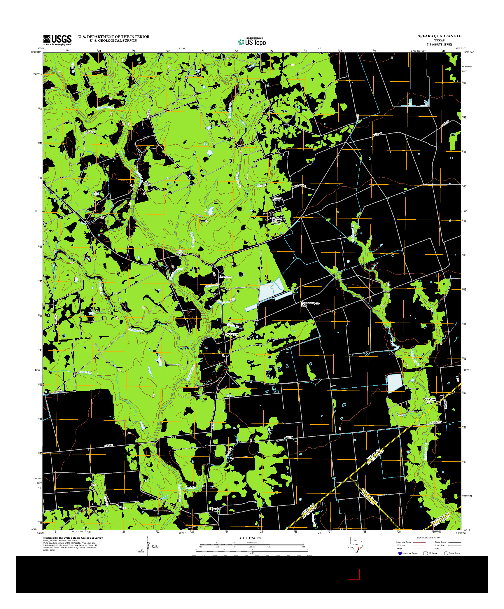 USGS US TOPO 7.5-MINUTE MAP FOR SPEAKS, TX 2013