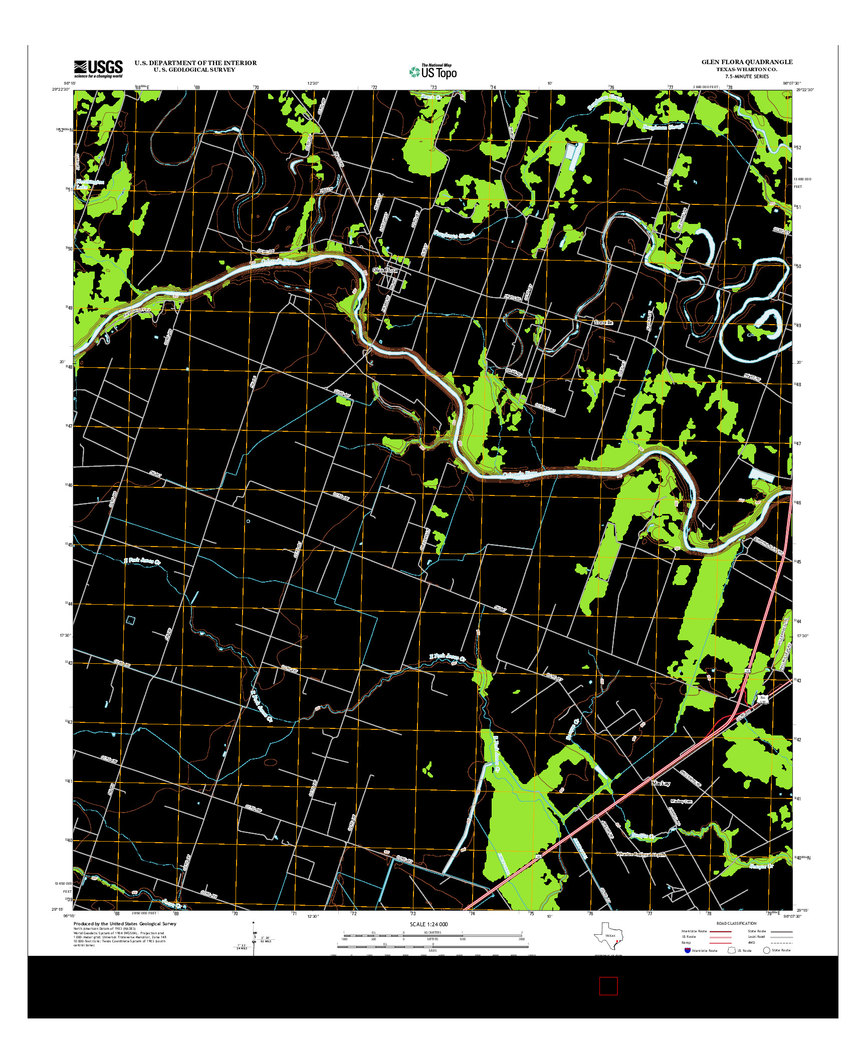 USGS US TOPO 7.5-MINUTE MAP FOR GLEN FLORA, TX 2013