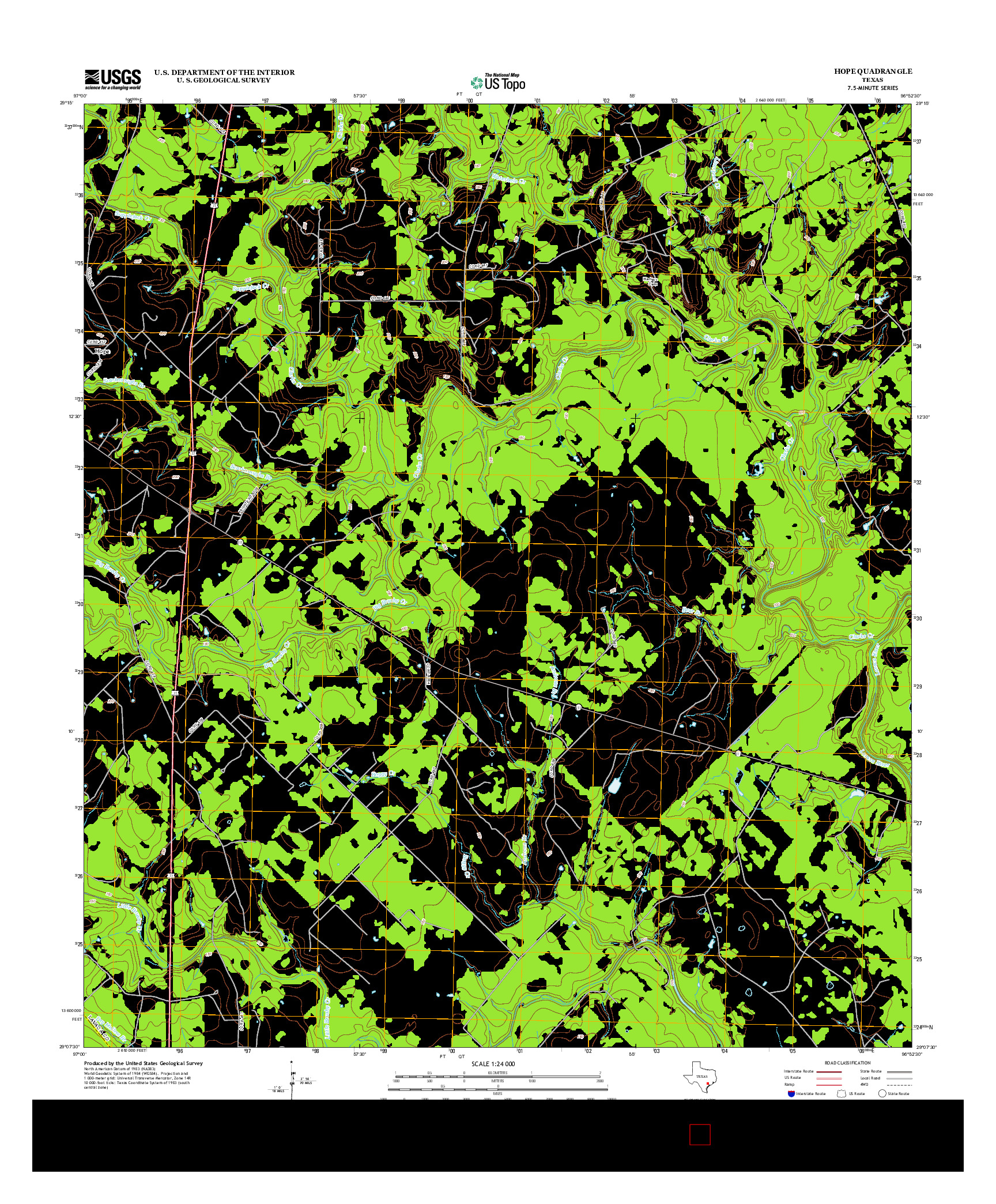 USGS US TOPO 7.5-MINUTE MAP FOR HOPE, TX 2013