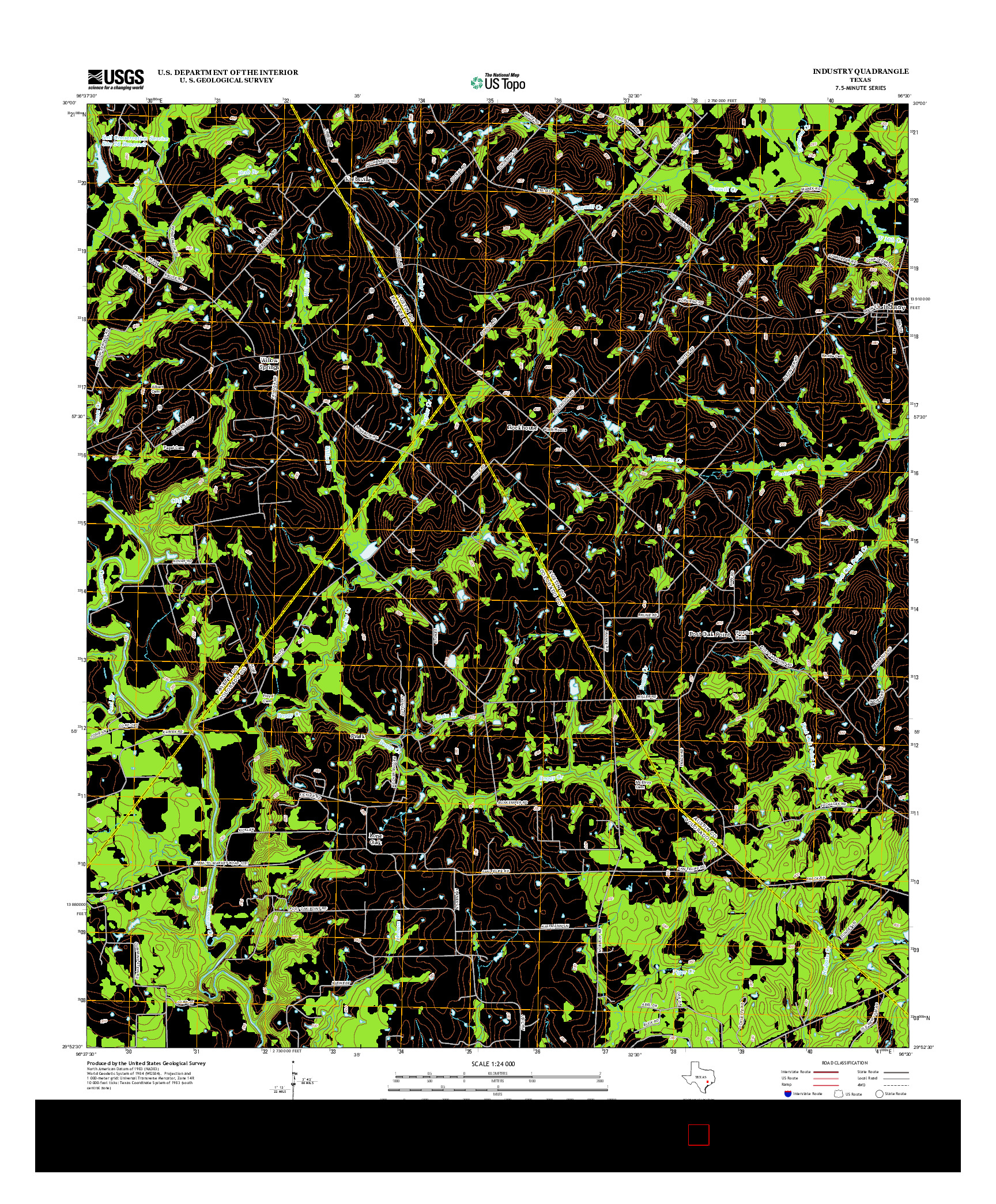 USGS US TOPO 7.5-MINUTE MAP FOR INDUSTRY, TX 2013