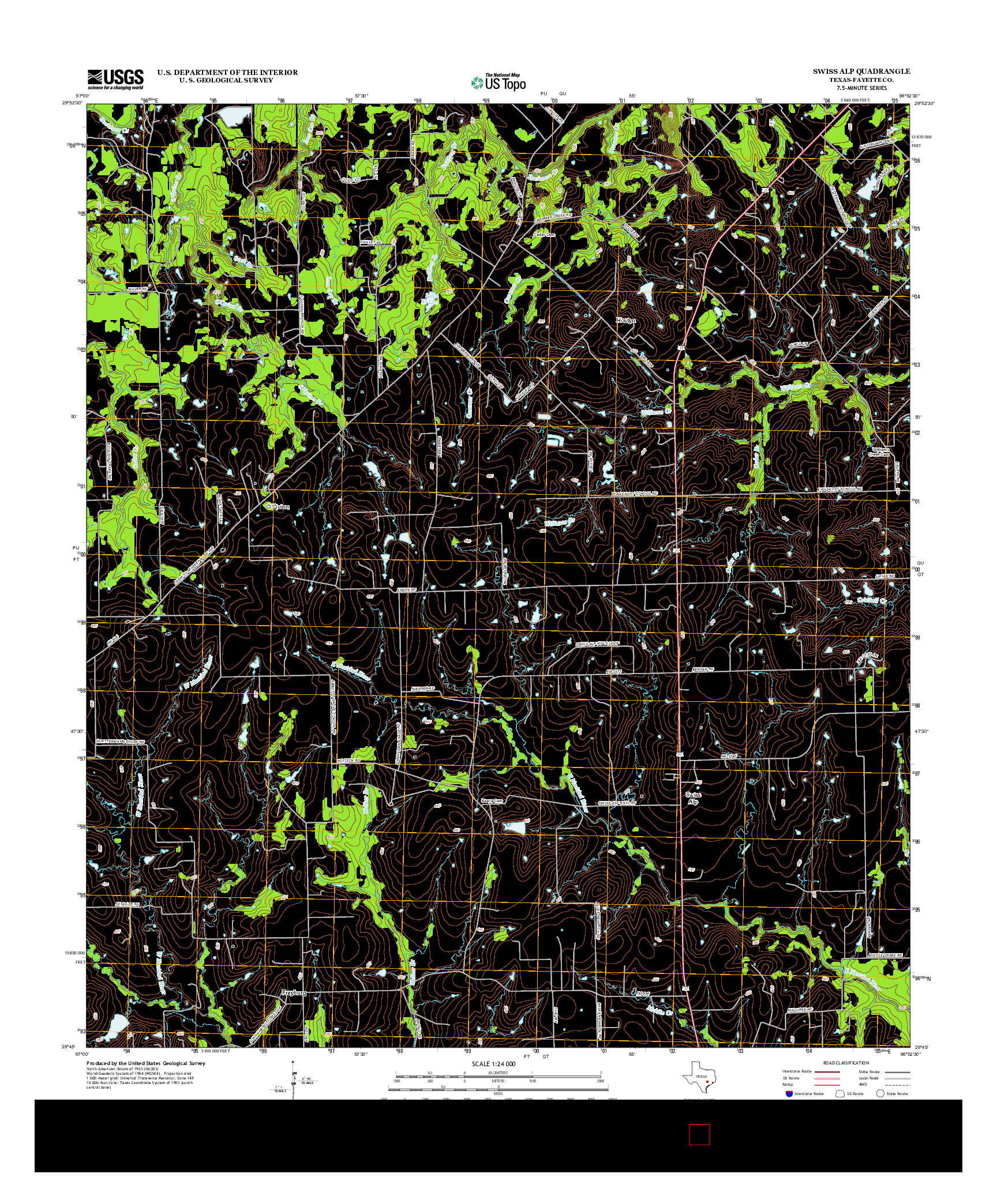 USGS US TOPO 7.5-MINUTE MAP FOR SWISS ALP, TX 2013