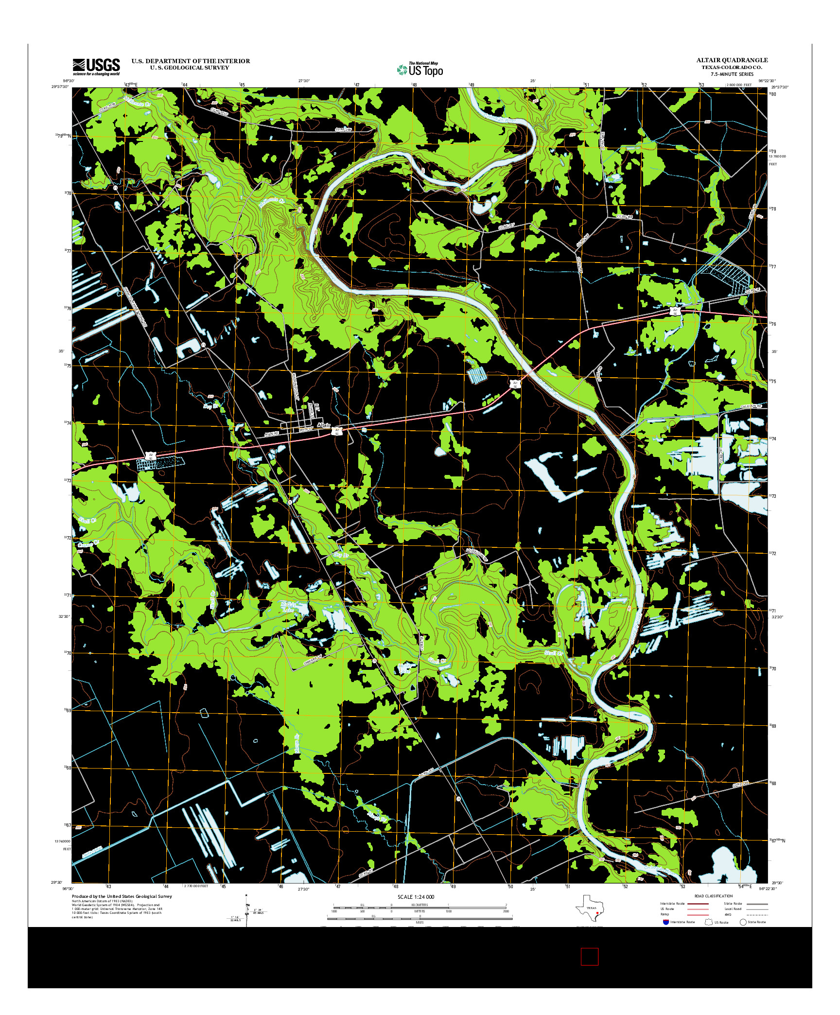 USGS US TOPO 7.5-MINUTE MAP FOR ALTAIR, TX 2013