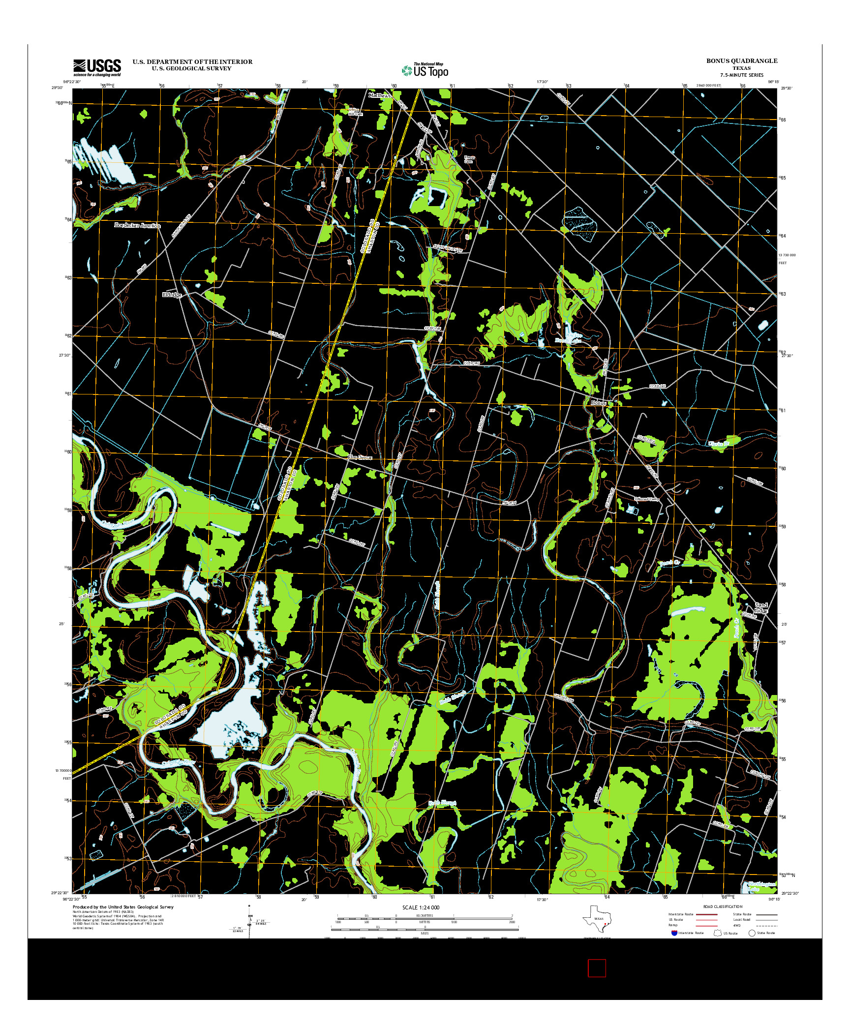 USGS US TOPO 7.5-MINUTE MAP FOR BONUS, TX 2013
