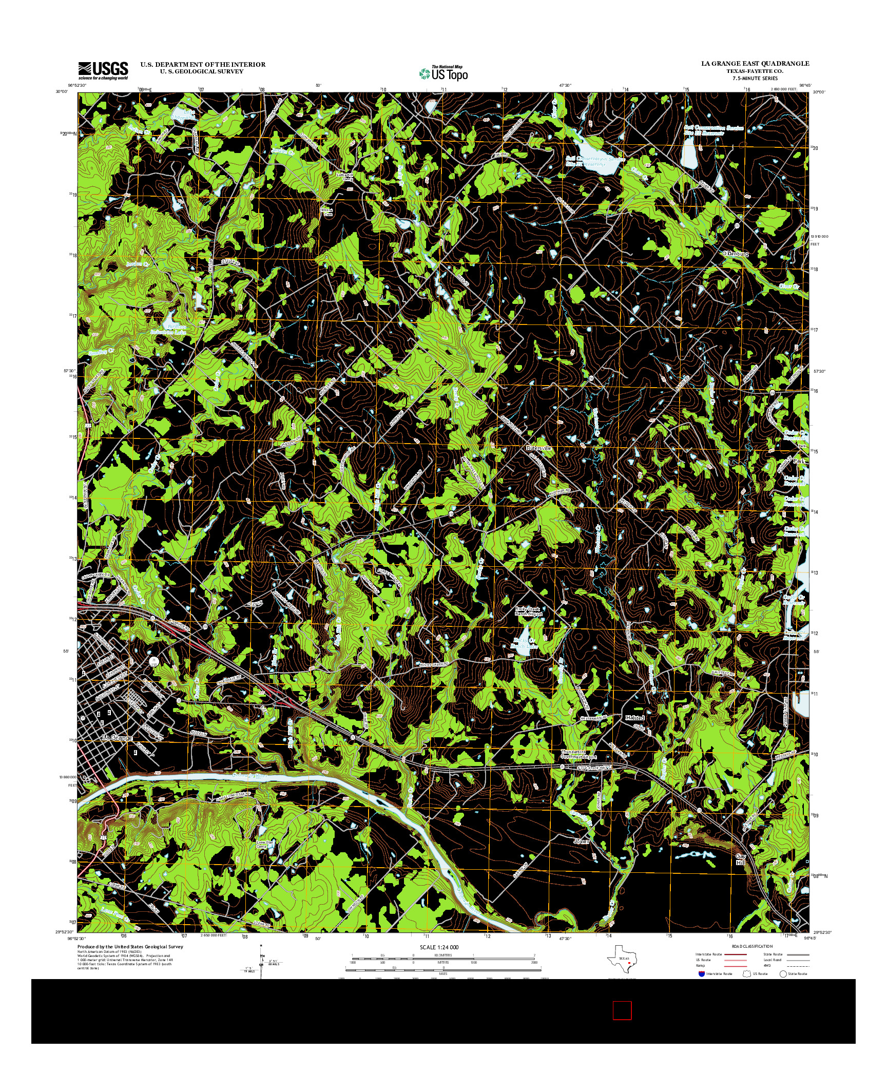 USGS US TOPO 7.5-MINUTE MAP FOR LA GRANGE EAST, TX 2013