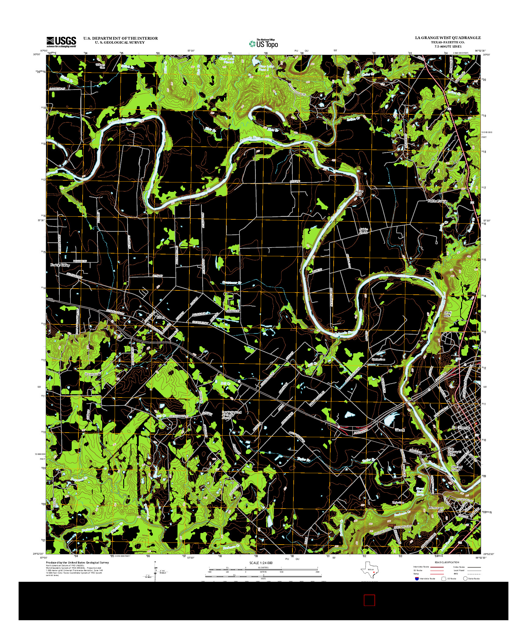 USGS US TOPO 7.5-MINUTE MAP FOR LA GRANGE WEST, TX 2013
