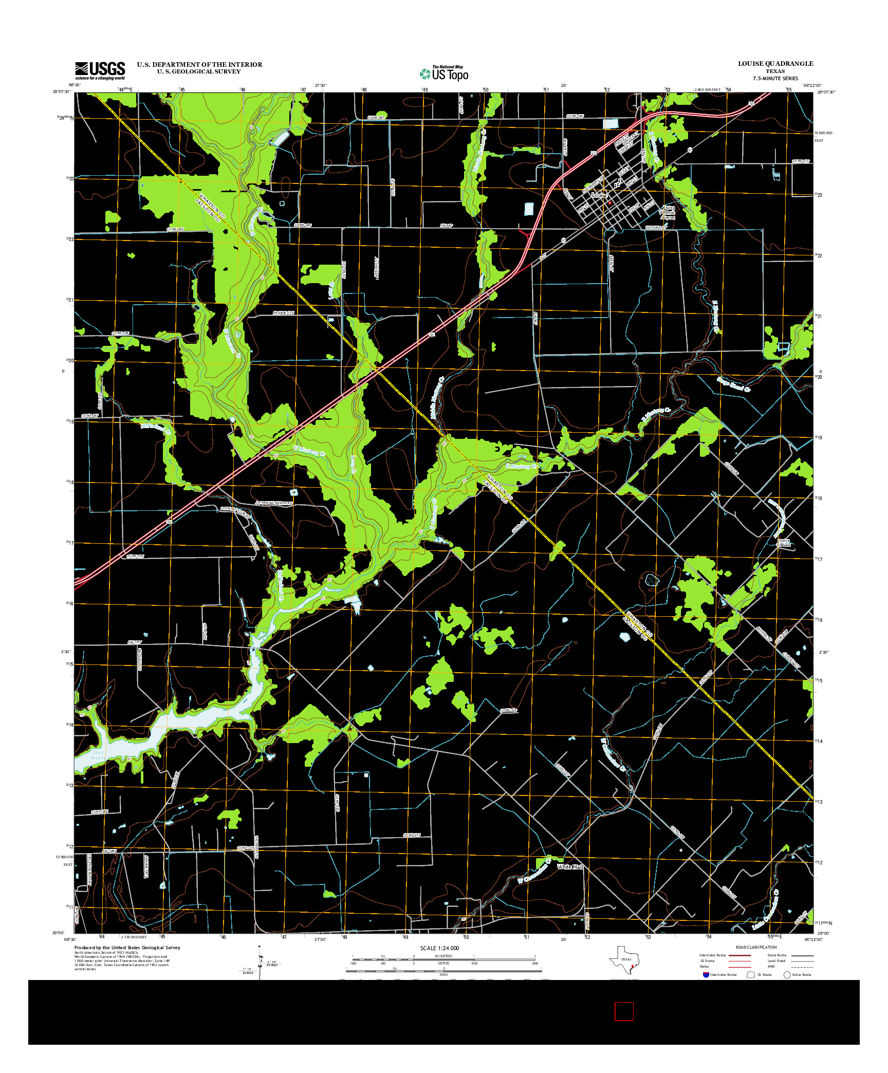 USGS US TOPO 7.5-MINUTE MAP FOR LOUISE, TX 2013