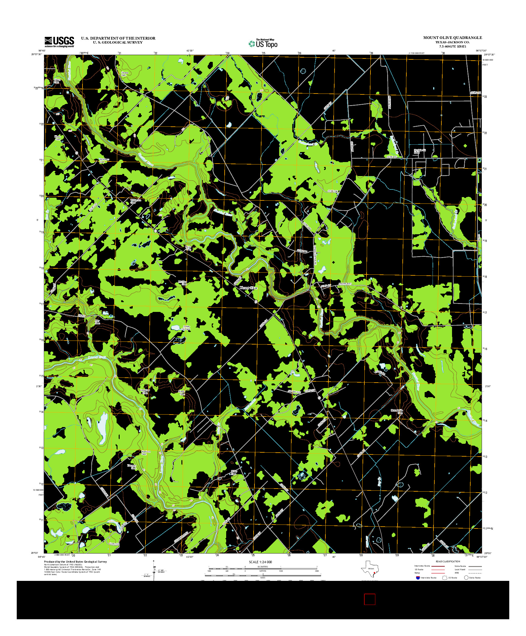 USGS US TOPO 7.5-MINUTE MAP FOR MOUNT OLIVE, TX 2013