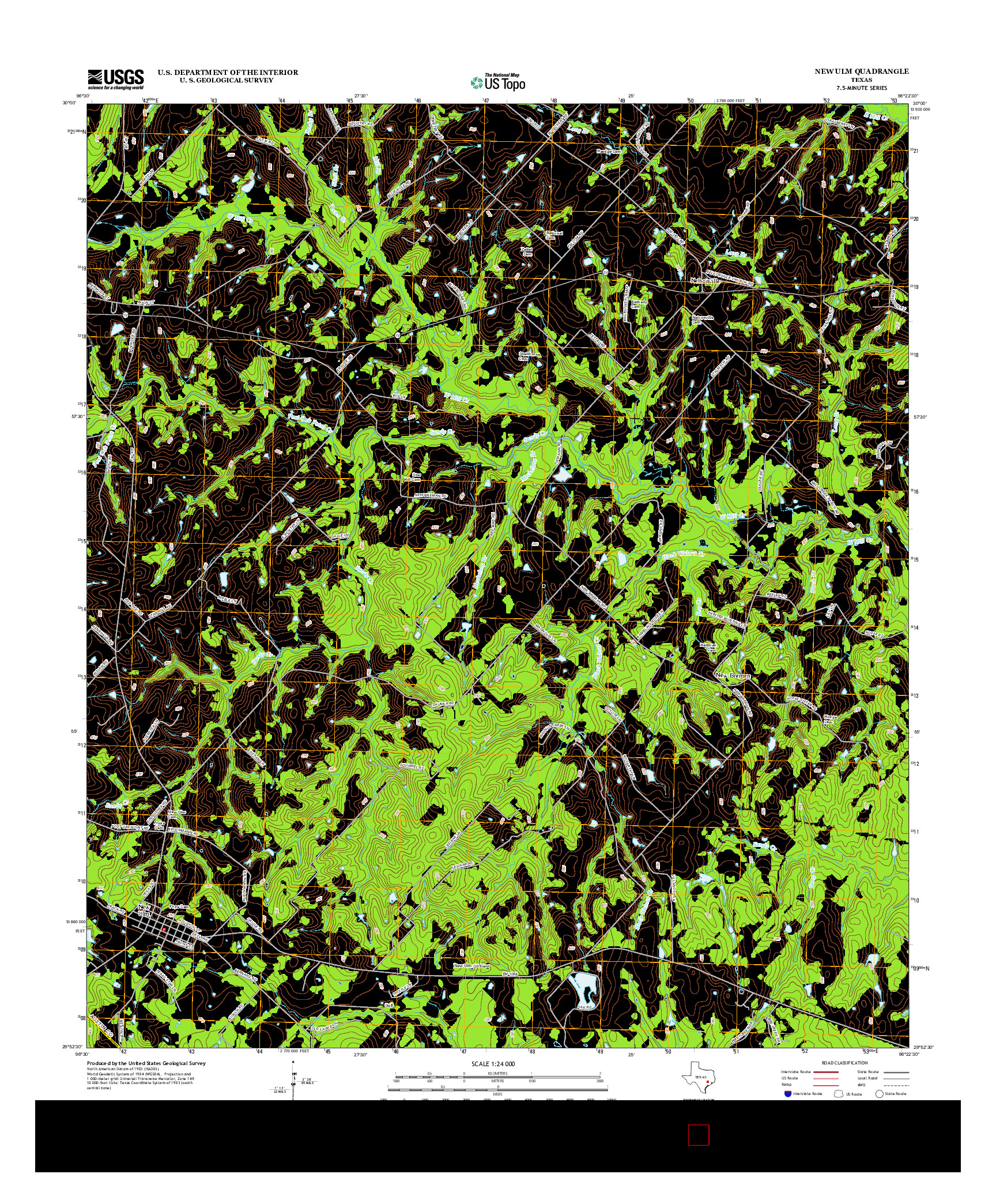 USGS US TOPO 7.5-MINUTE MAP FOR NEW ULM, TX 2013