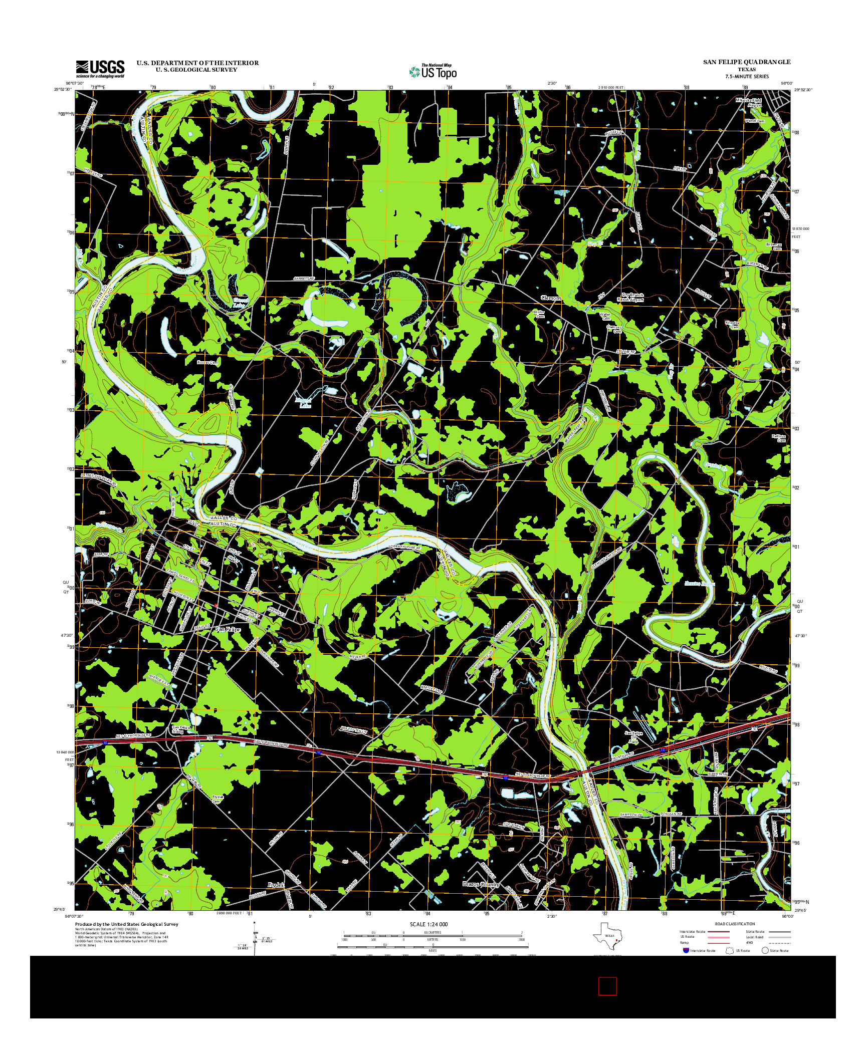 USGS US TOPO 7.5-MINUTE MAP FOR SAN FELIPE, TX 2013