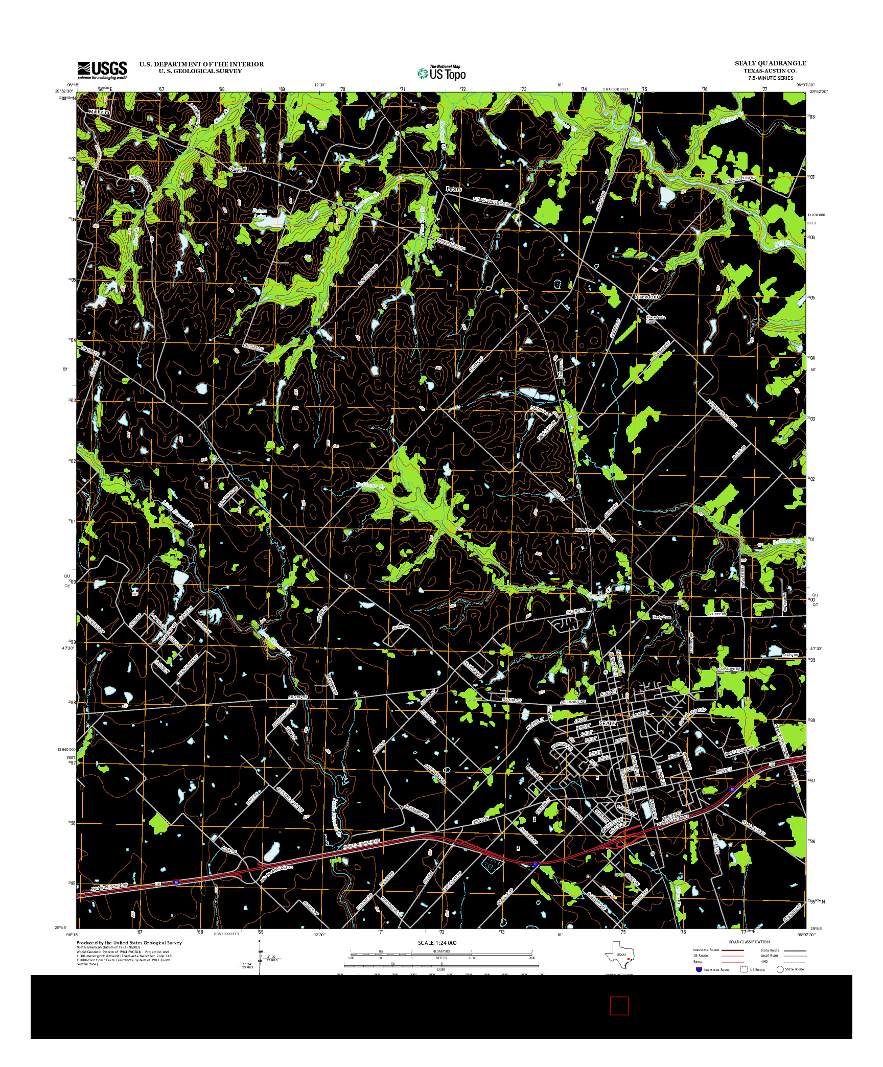 USGS US TOPO 7.5-MINUTE MAP FOR SEALY, TX 2013