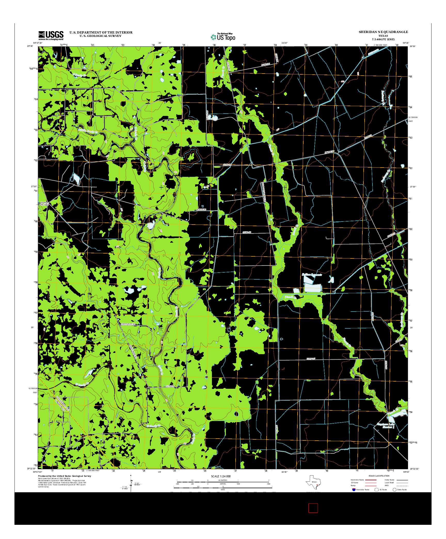 USGS US TOPO 7.5-MINUTE MAP FOR SHERIDAN NE, TX 2013