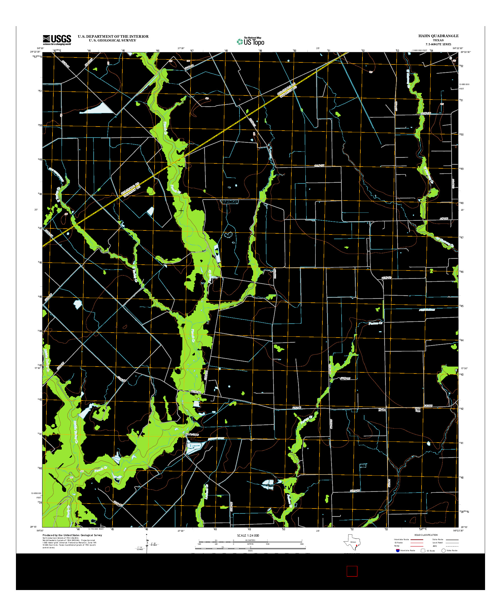 USGS US TOPO 7.5-MINUTE MAP FOR HAHN, TX 2013