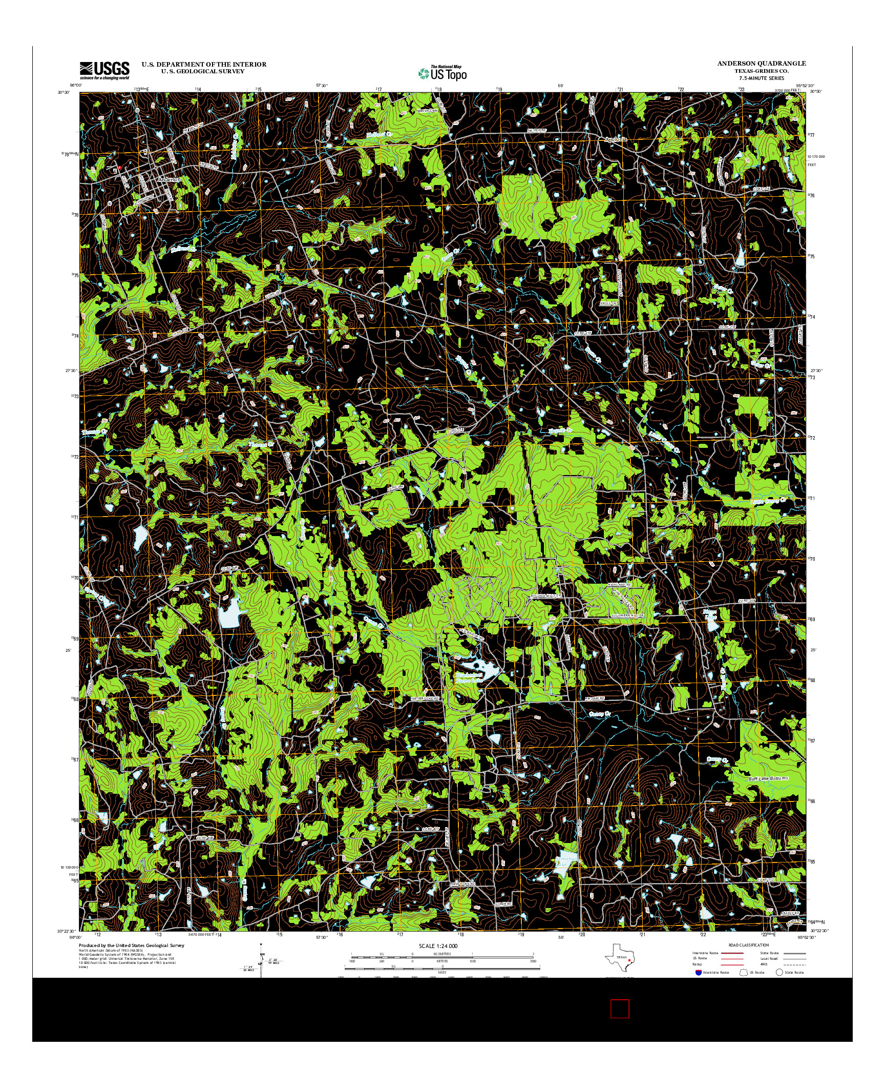 USGS US TOPO 7.5-MINUTE MAP FOR ANDERSON, TX 2013