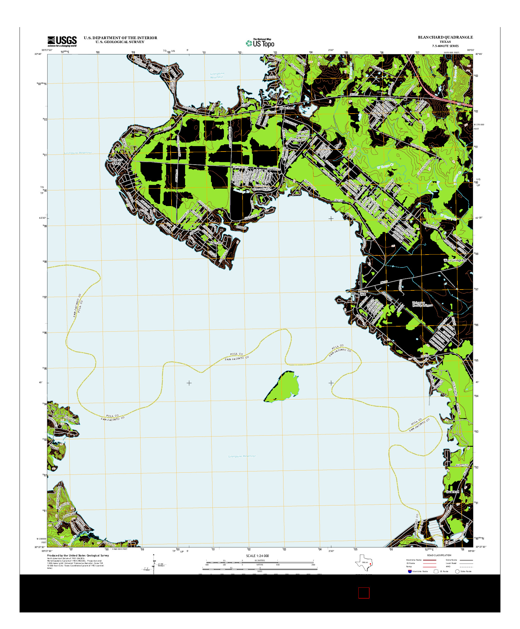 USGS US TOPO 7.5-MINUTE MAP FOR BLANCHARD, TX 2013