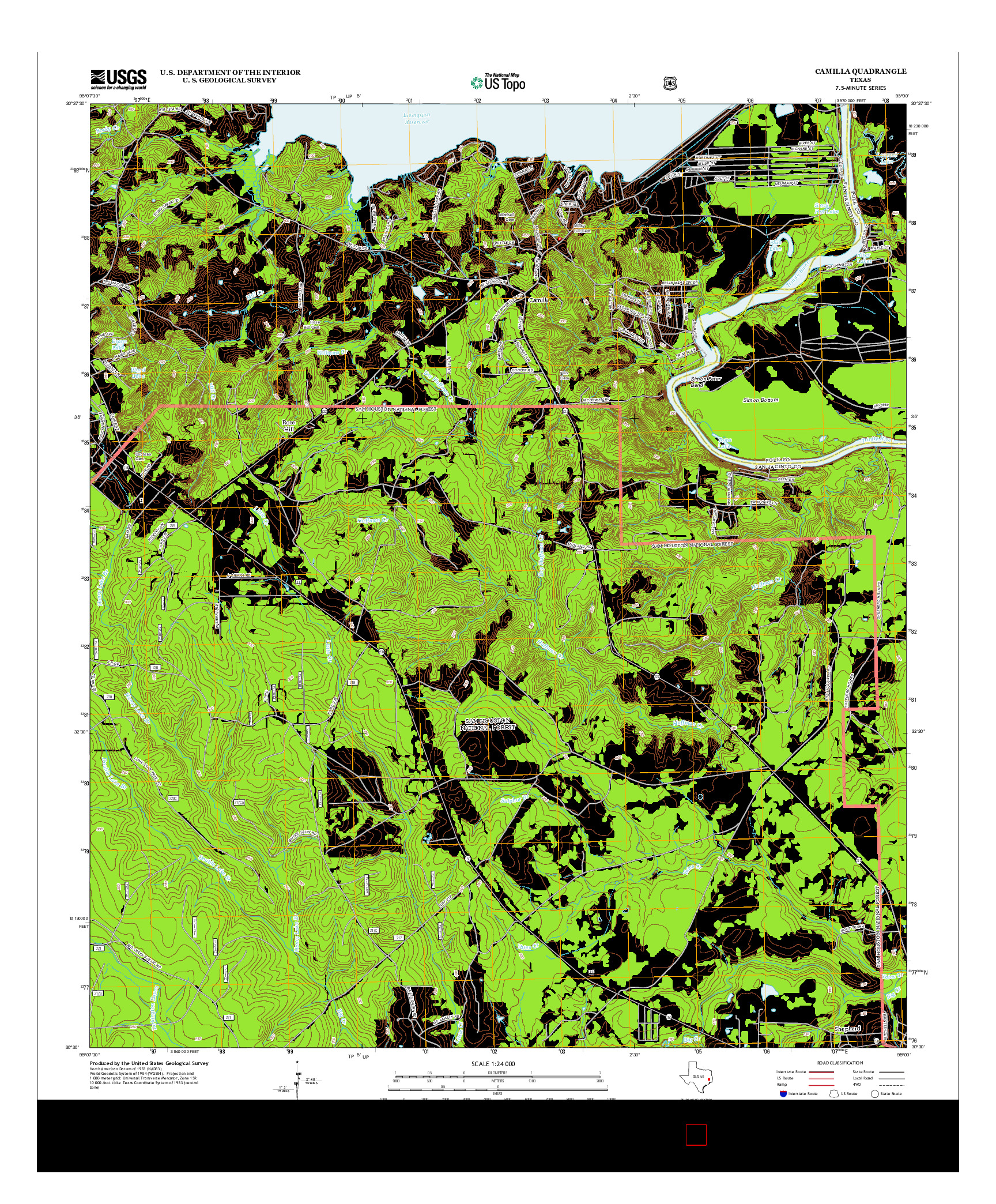 USGS US TOPO 7.5-MINUTE MAP FOR CAMILLA, TX 2013