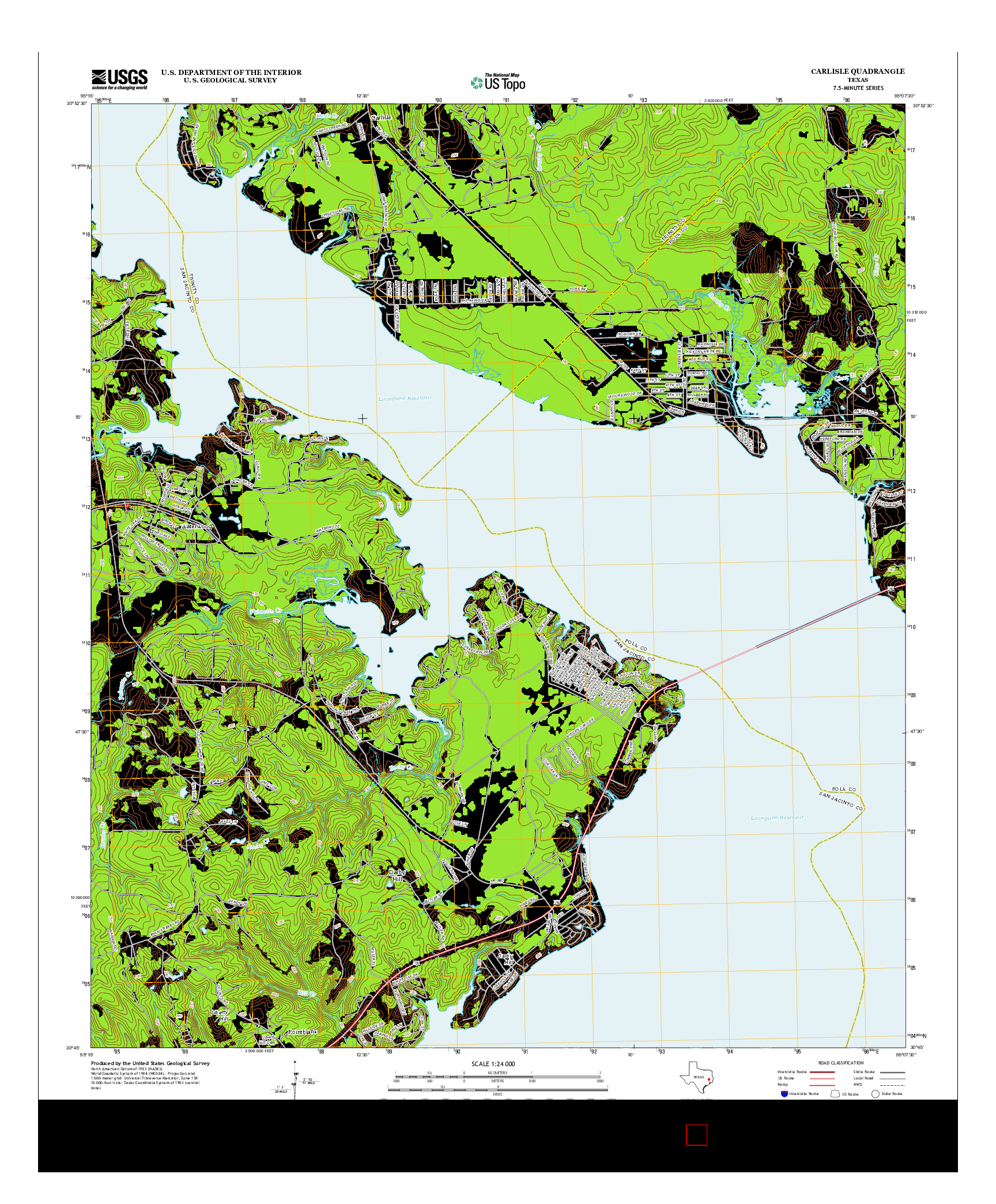 USGS US TOPO 7.5-MINUTE MAP FOR CARLISLE, TX 2013