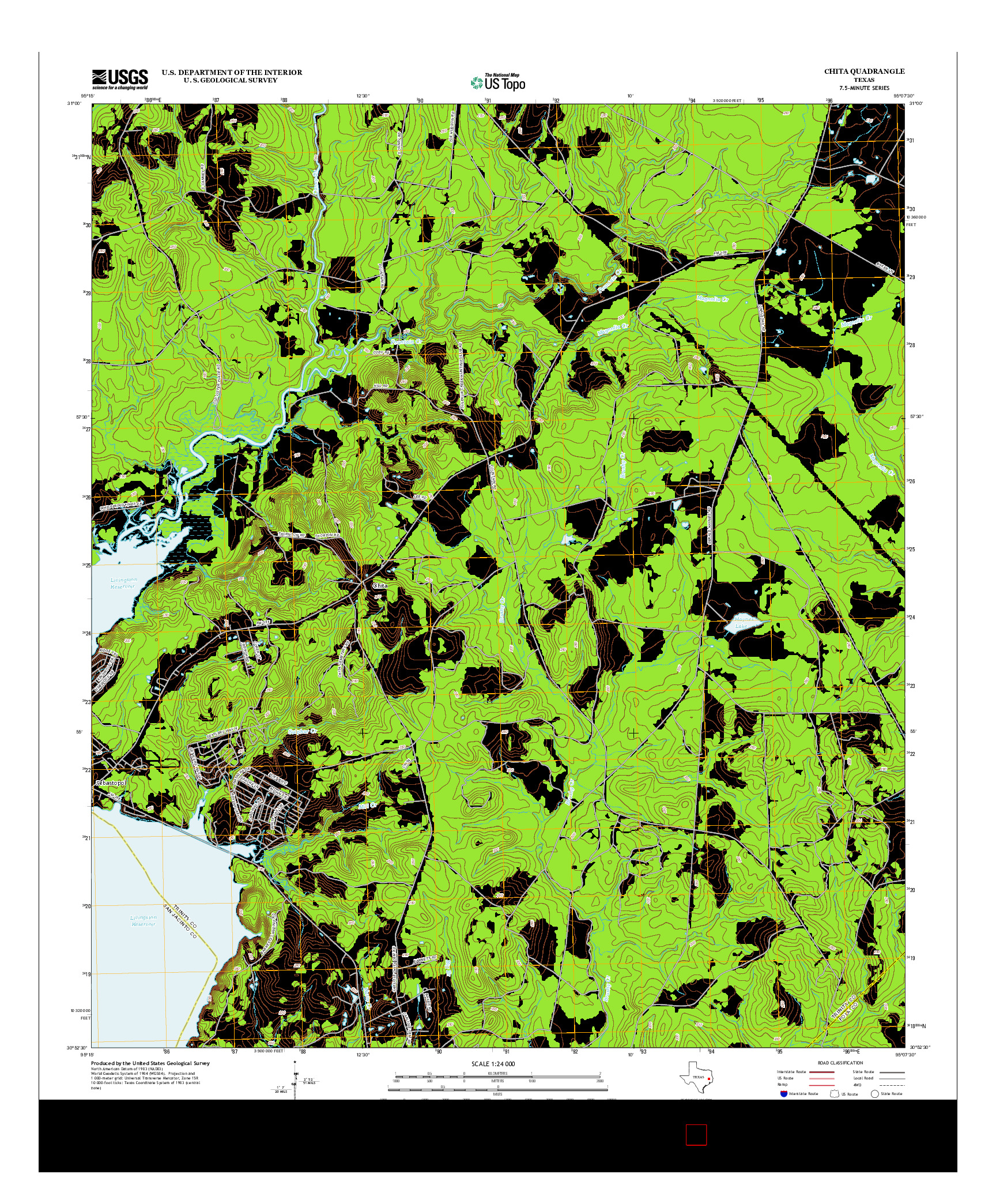 USGS US TOPO 7.5-MINUTE MAP FOR CHITA, TX 2013