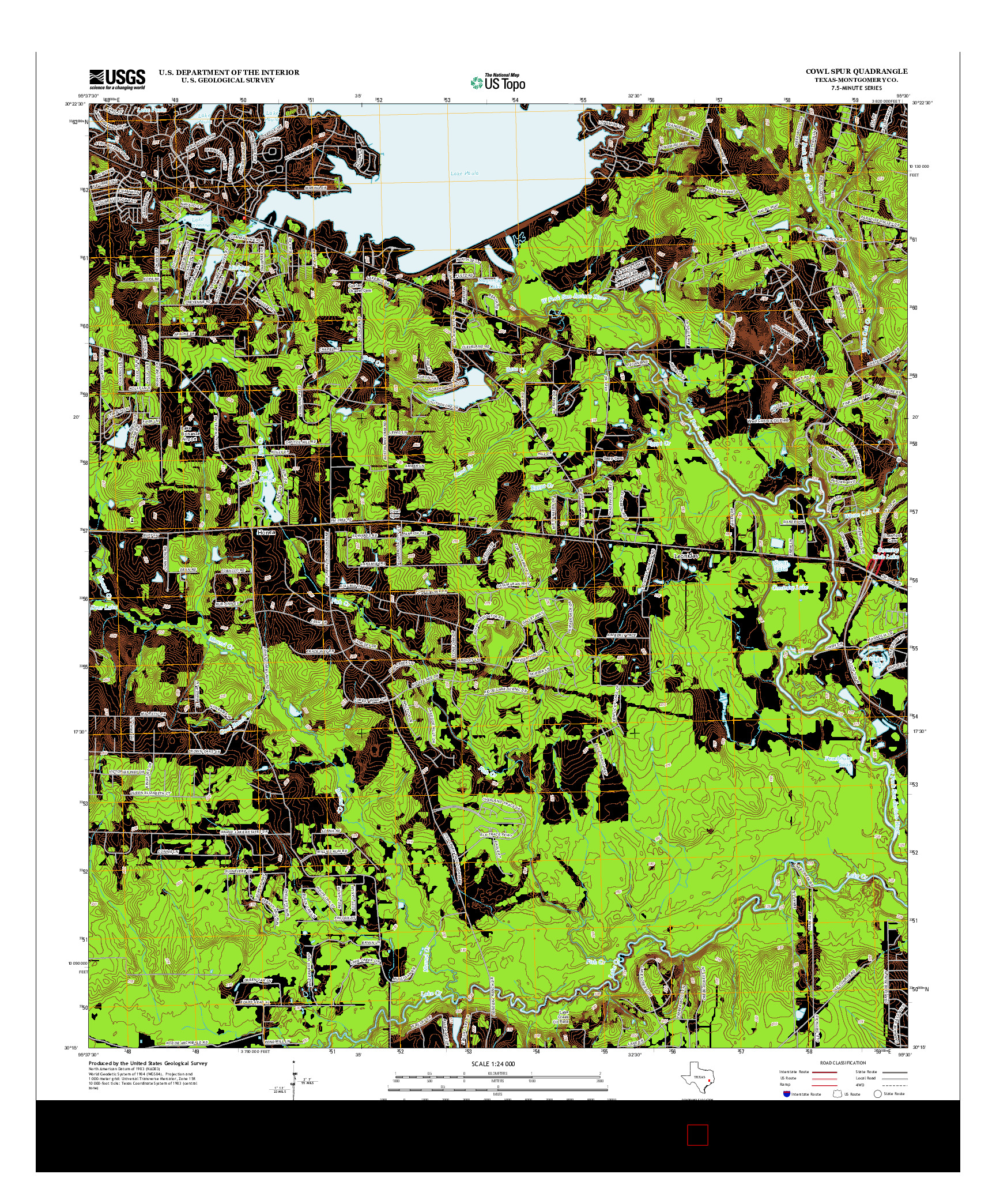 USGS US TOPO 7.5-MINUTE MAP FOR COWL SPUR, TX 2013