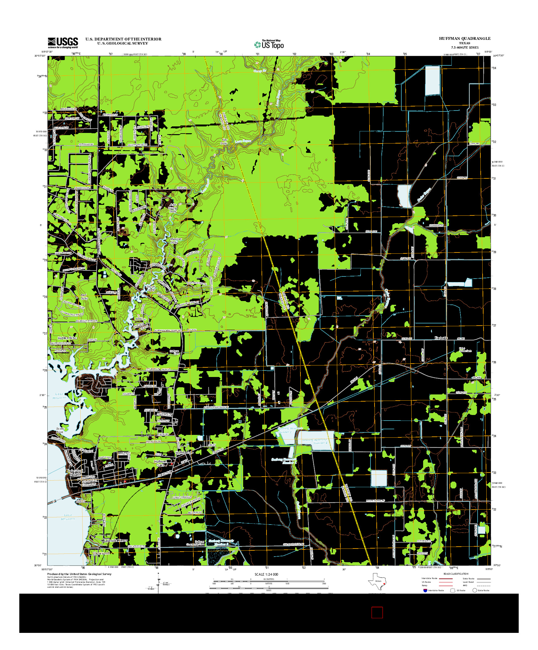 USGS US TOPO 7.5-MINUTE MAP FOR HUFFMAN, TX 2013
