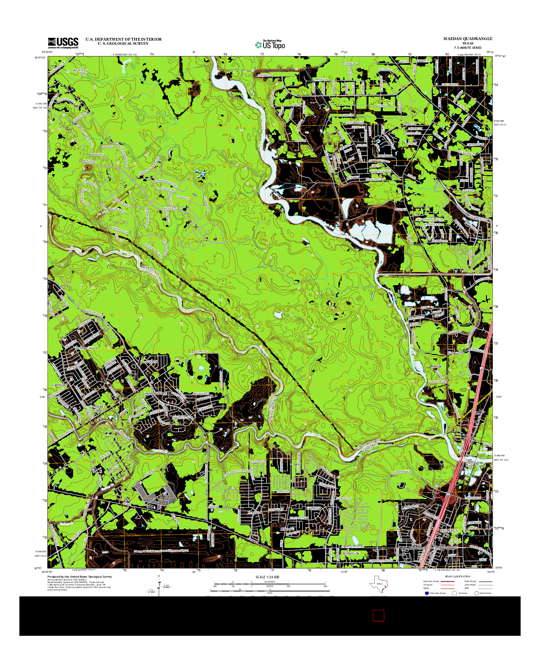 USGS US TOPO 7.5-MINUTE MAP FOR MAEDAN, TX 2013