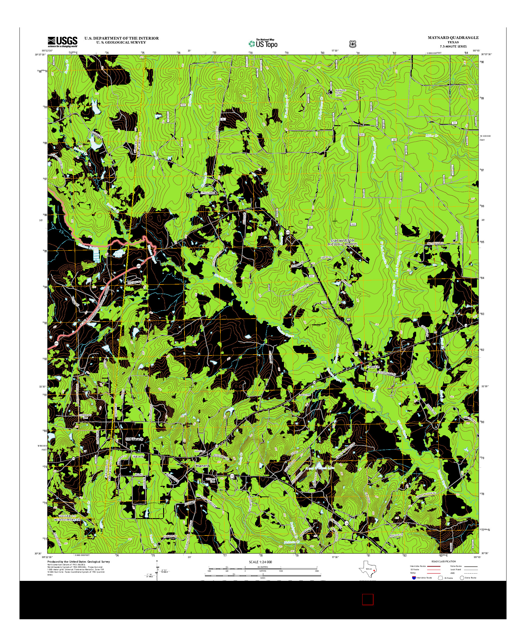 USGS US TOPO 7.5-MINUTE MAP FOR MAYNARD, TX 2013