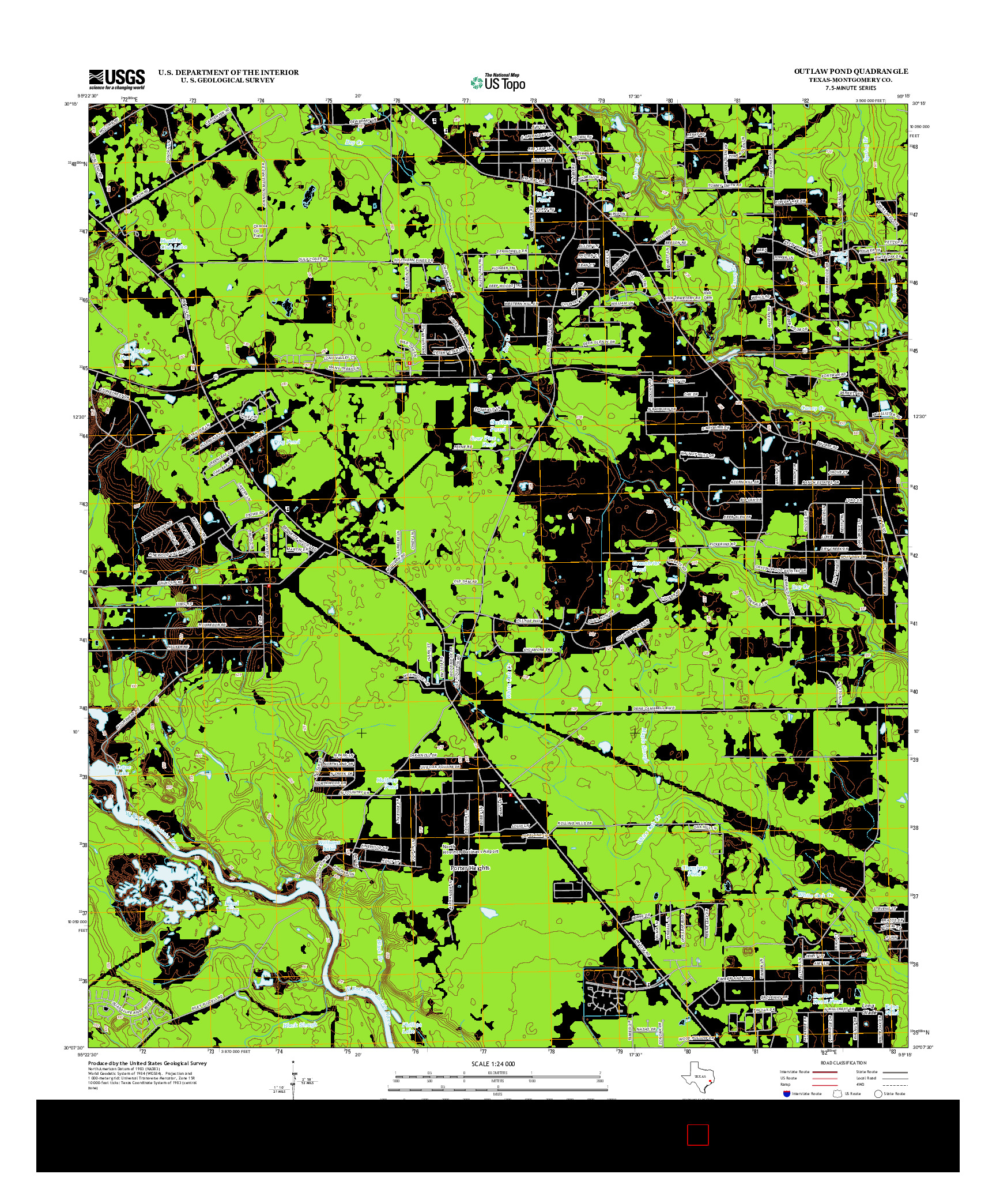 USGS US TOPO 7.5-MINUTE MAP FOR OUTLAW POND, TX 2013