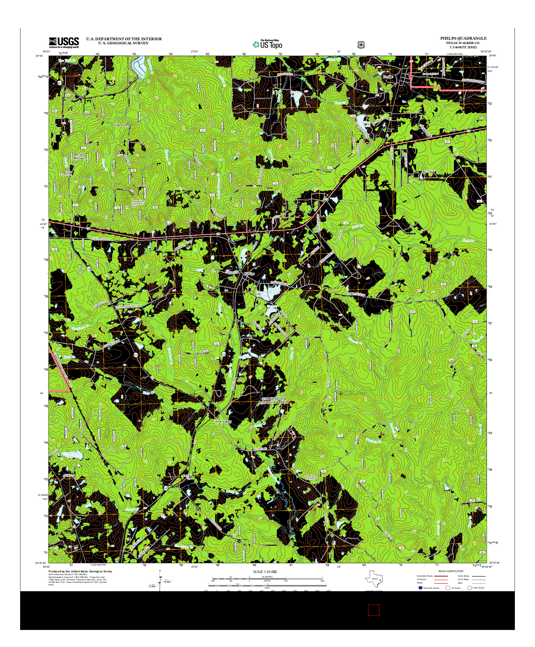 USGS US TOPO 7.5-MINUTE MAP FOR PHELPS, TX 2013